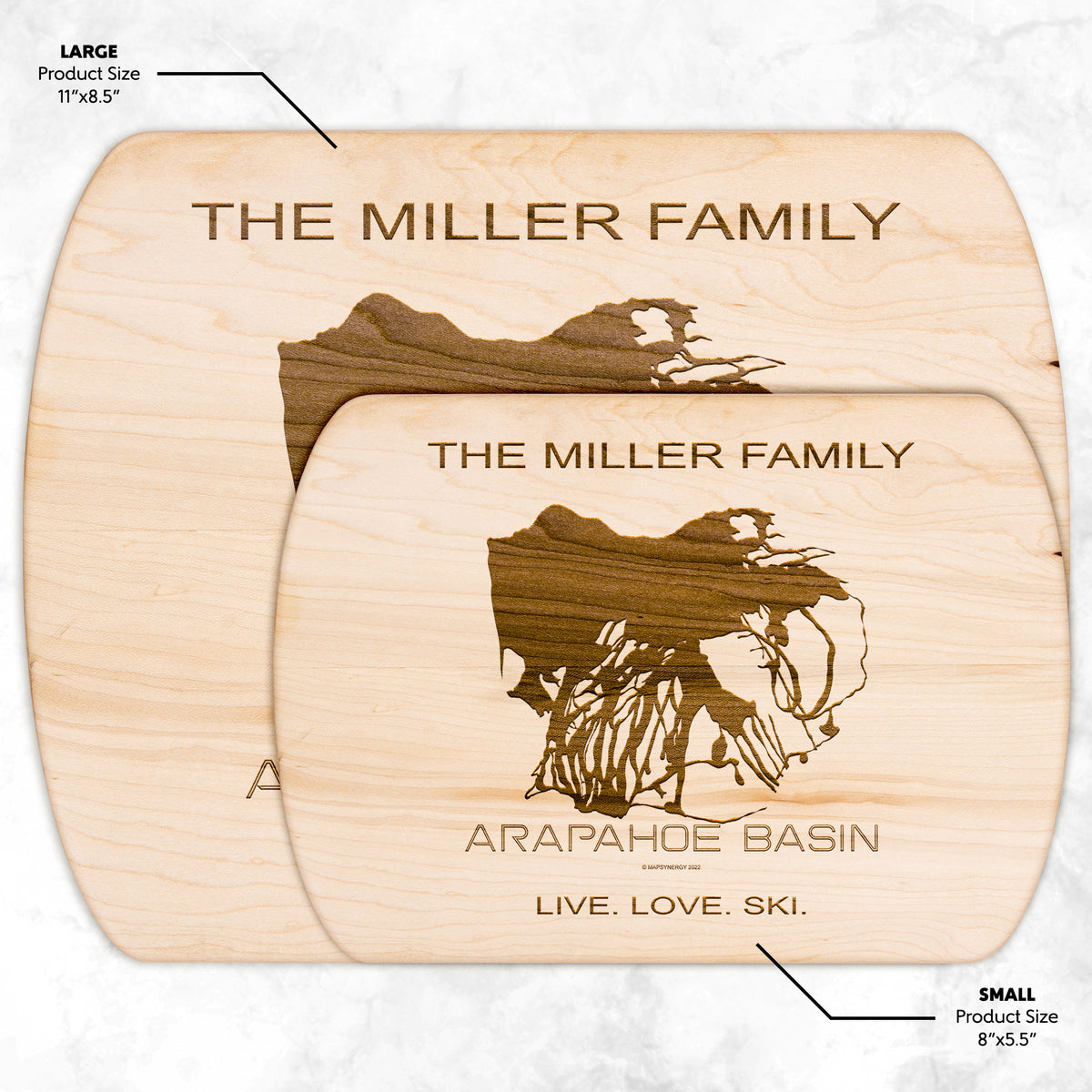 PERSONALIZED Arapahoe Basin ,Colorado SKI TRAIL MAP CUTTING BOARD