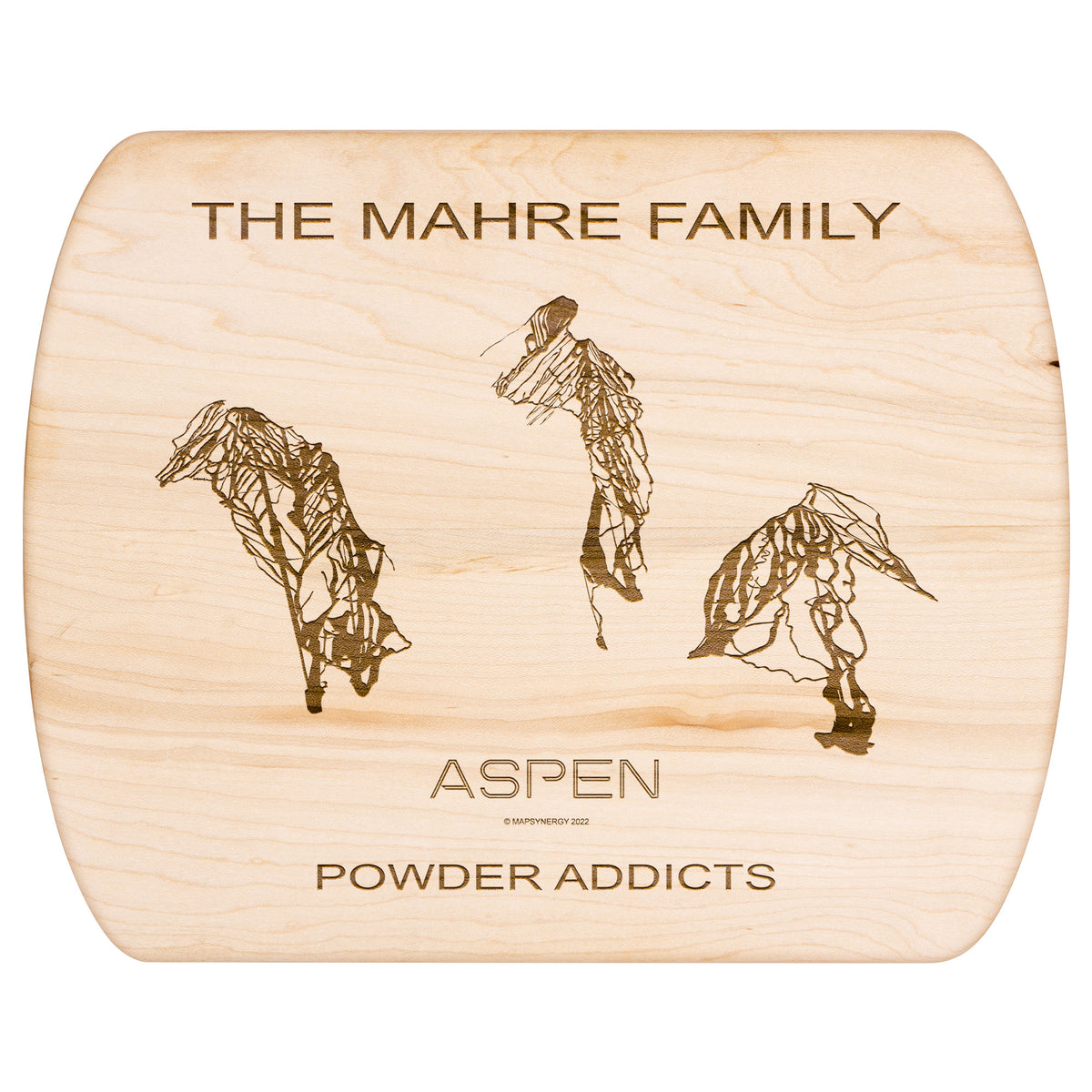 PERSONALIZED Aspen ,Colorado SKI TRAIL MAP CUTTING BOARD