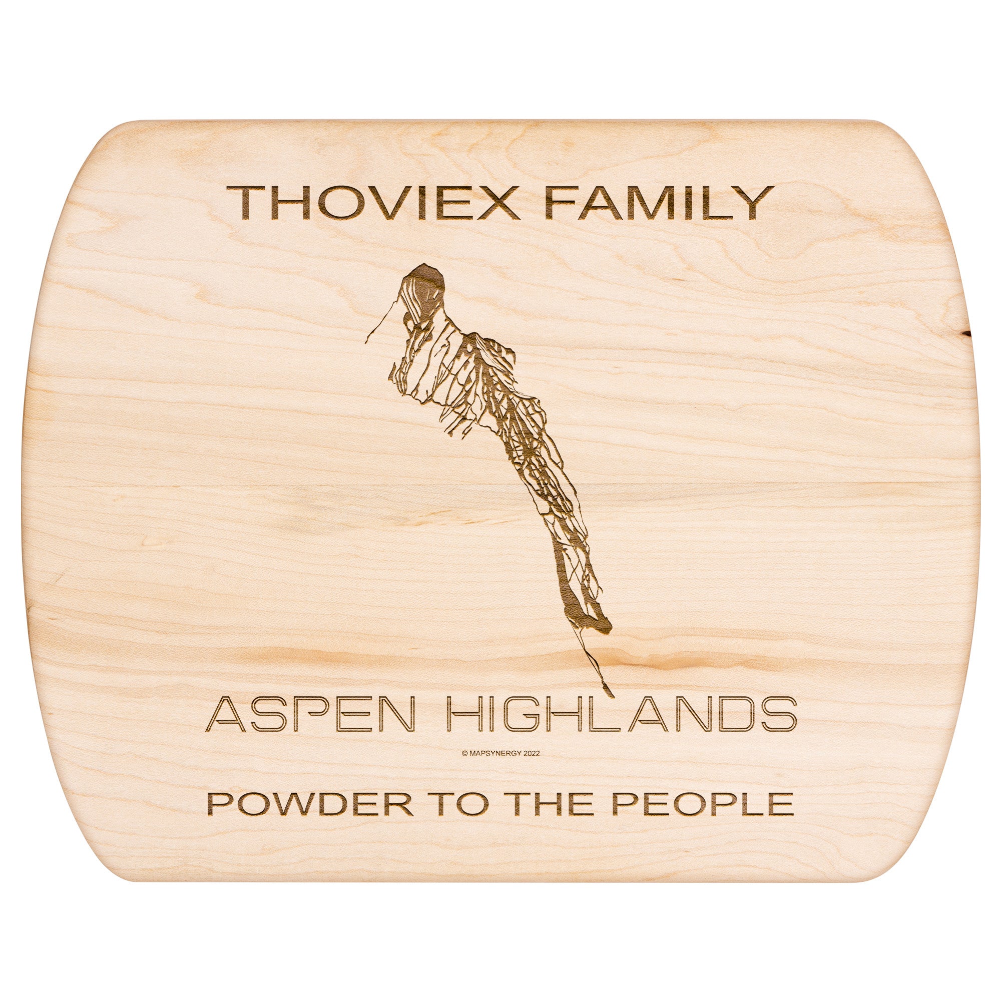 PERSONALIZED Aspen Highlands ,Colorado SKI TRAIL MAP CUTTING BOARD