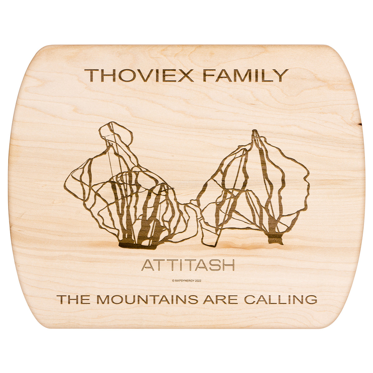 PERSONALIZED Attitash , New Hampshire SKI TRAIL MAP CUTTING BOARD