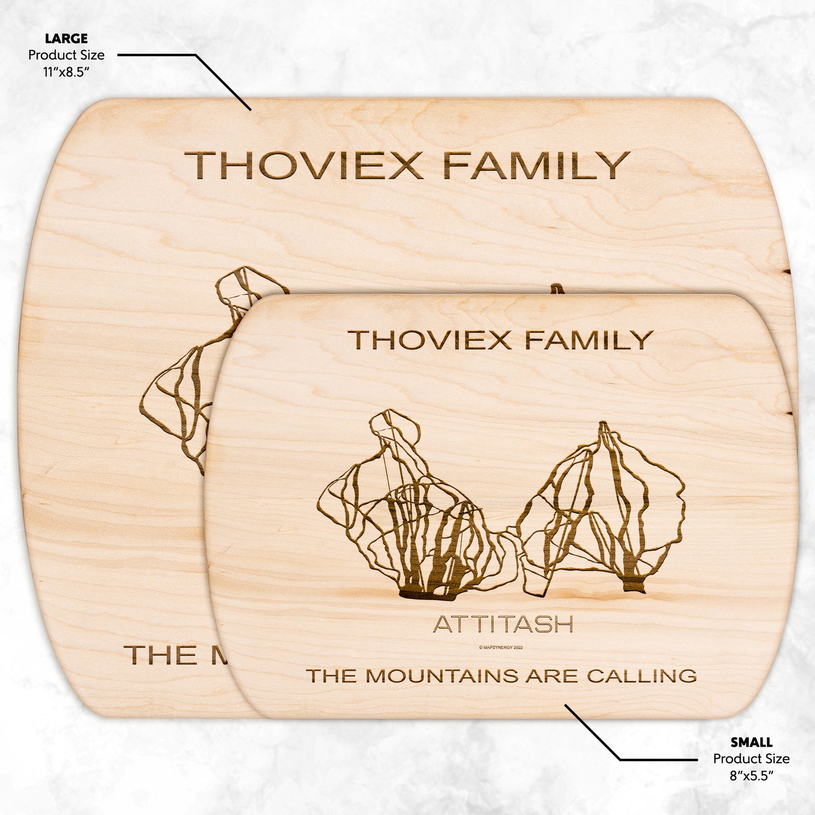 PERSONALIZED Attitash , New Hampshire SKI TRAIL MAP CUTTING BOARD
