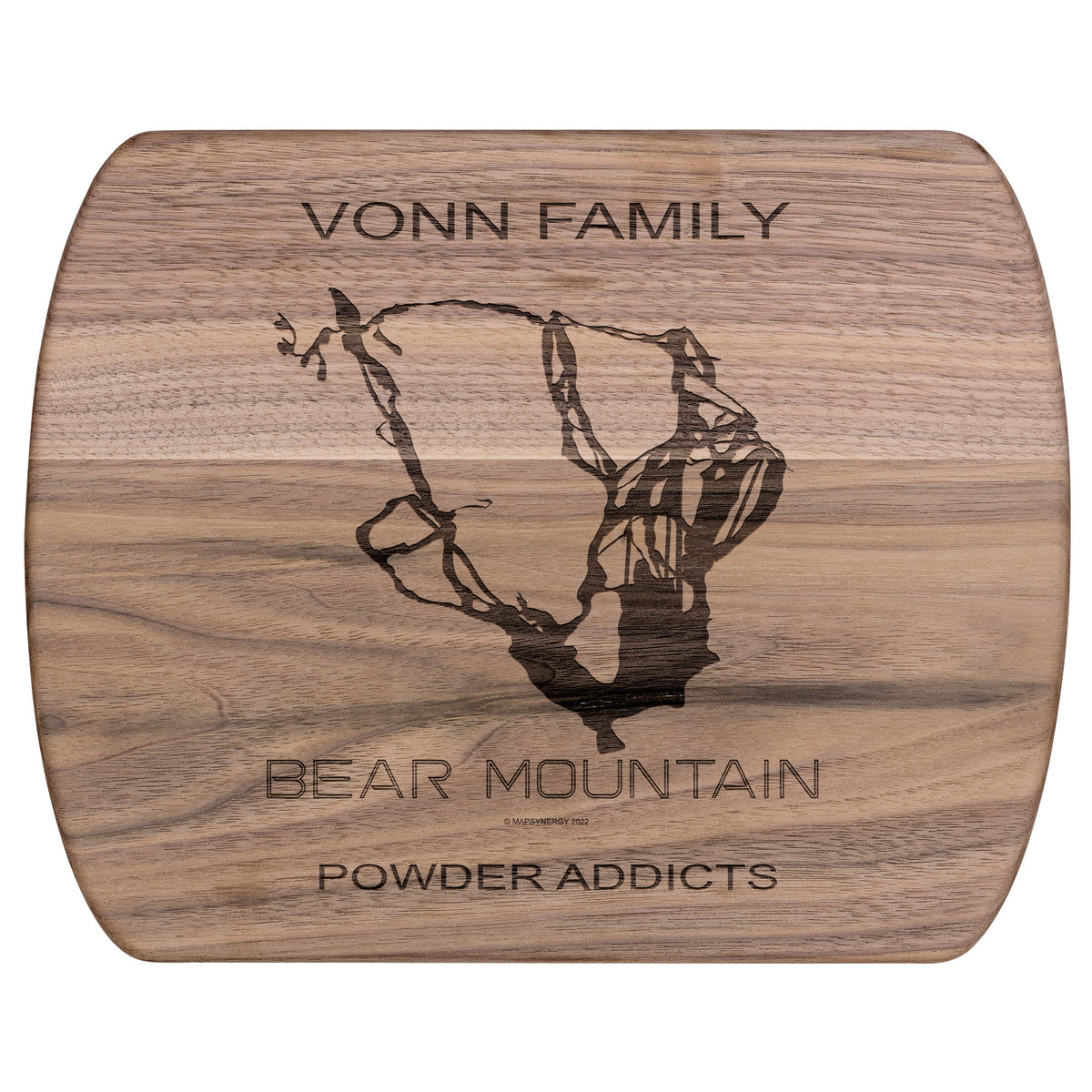 PERSONALIZED BEAR MOUNTAIN , CALIFORNIA SKI TRAIL MAP CUTTING BOARD