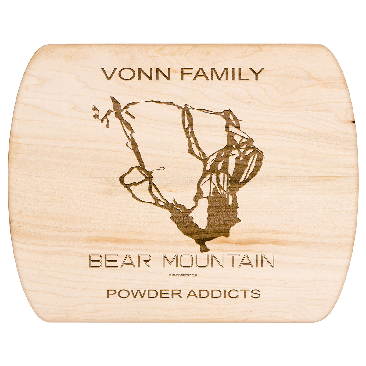 PERSONALIZED BEAR MOUNTAIN , CALIFORNIA SKI TRAIL MAP CUTTING BOARD