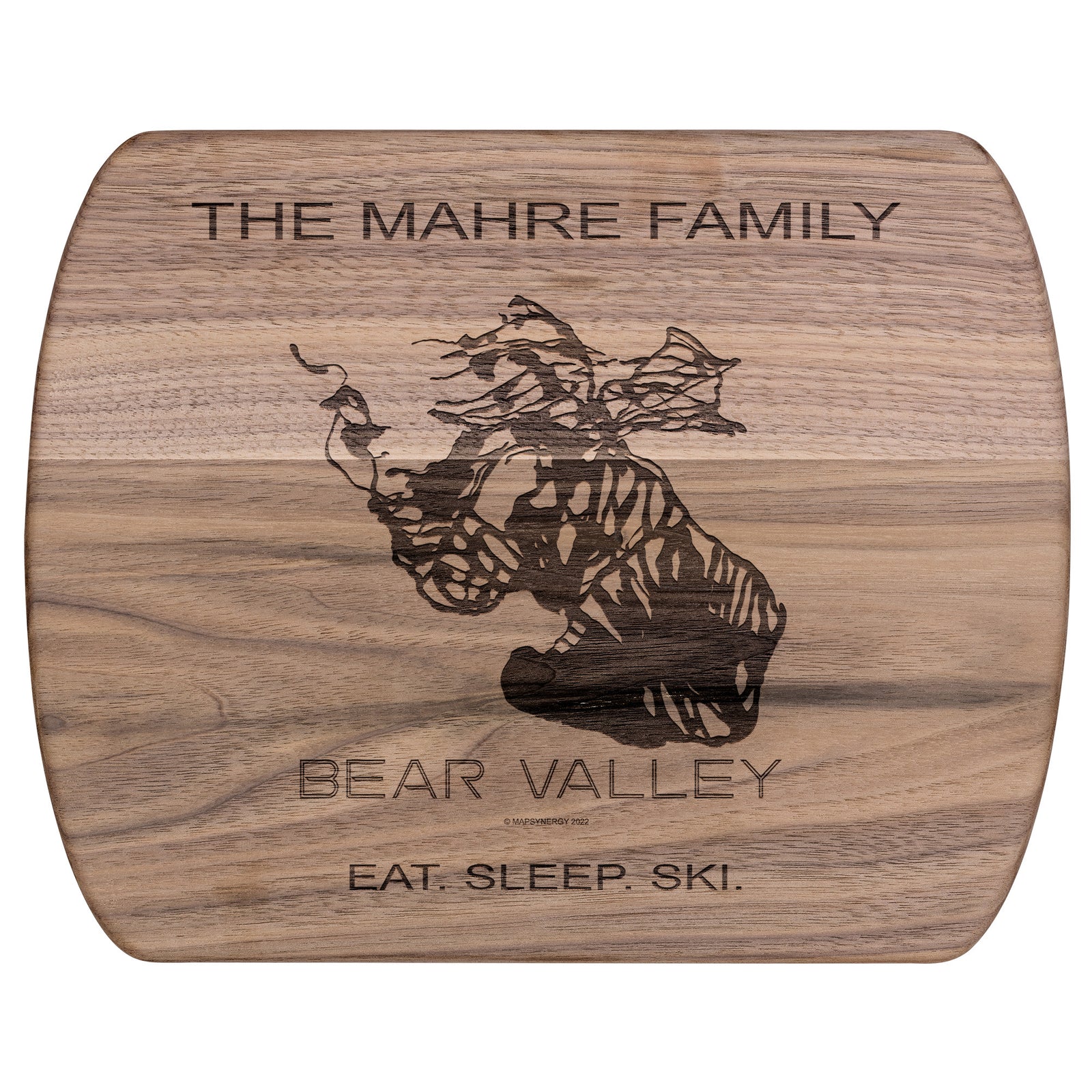 PERSONALIZED BEAR VALLEY, CALIFORNIA SKI TRAIL MAP CUTTING BOARD