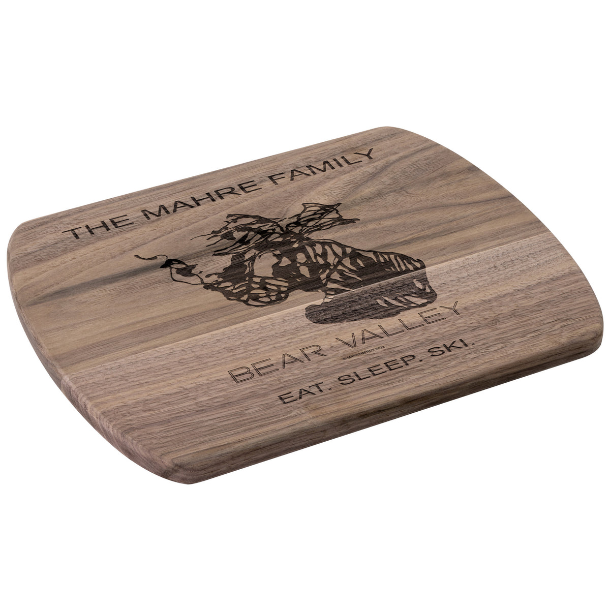 PERSONALIZED BEAR VALLEY, CALIFORNIA SKI TRAIL MAP CUTTING BOARD