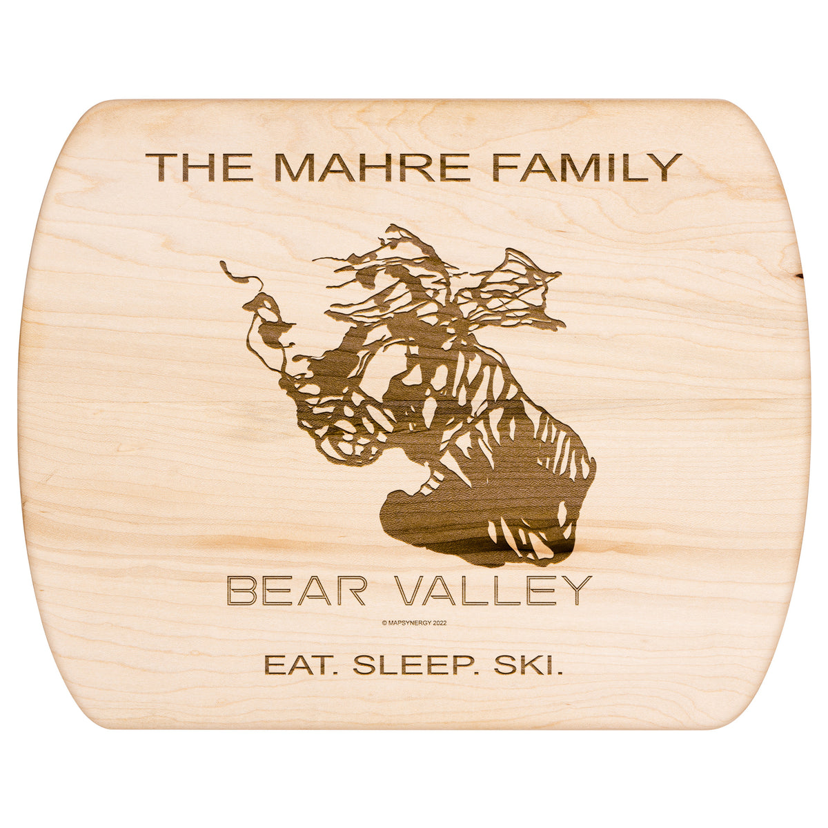 PERSONALIZED BEAR VALLEY, CALIFORNIA SKI TRAIL MAP CUTTING BOARD