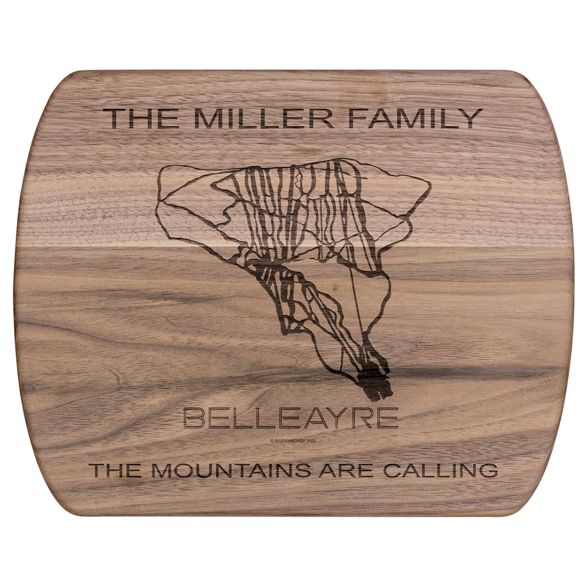 PERSONALIZED BELLEAYRE , New York SKI TRAIL MAP CUTTING BOARD