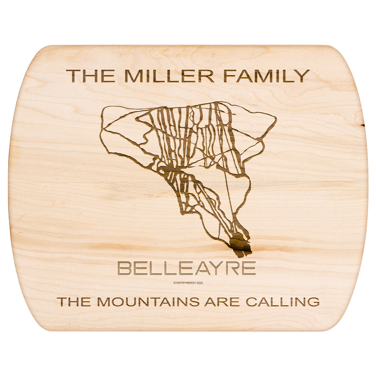 PERSONALIZED BELLEAYRE , New York SKI TRAIL MAP CUTTING BOARD