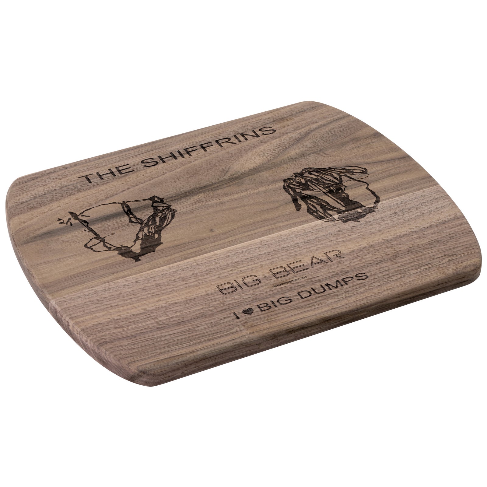 PERSONALIZED BIG BEAR , CALIFORNIA SKI TRAIL MAP CUTTING BOARD