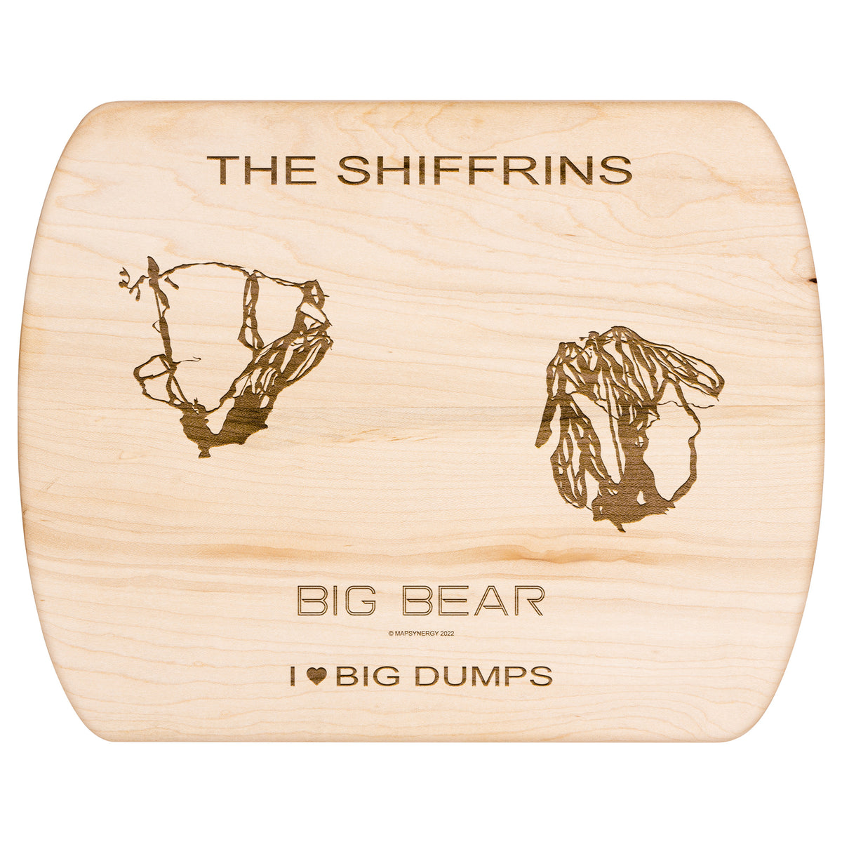 PERSONALIZED BIG BEAR , CALIFORNIA SKI TRAIL MAP CUTTING BOARD