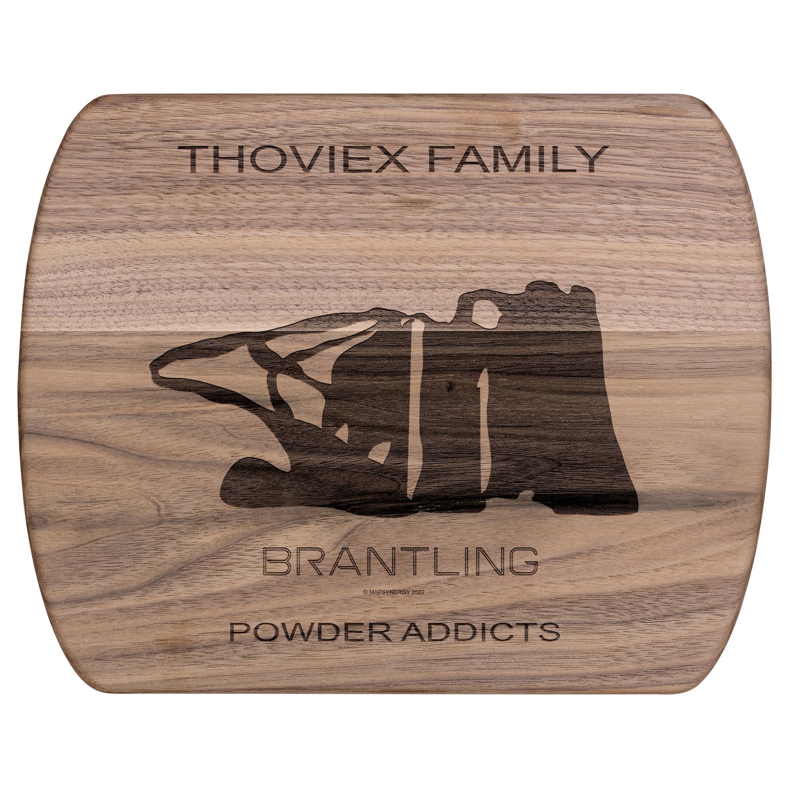 PERSONALIZED BRANTLING , NEW YORK SKI TRAIL MAP CUTTING BOARD