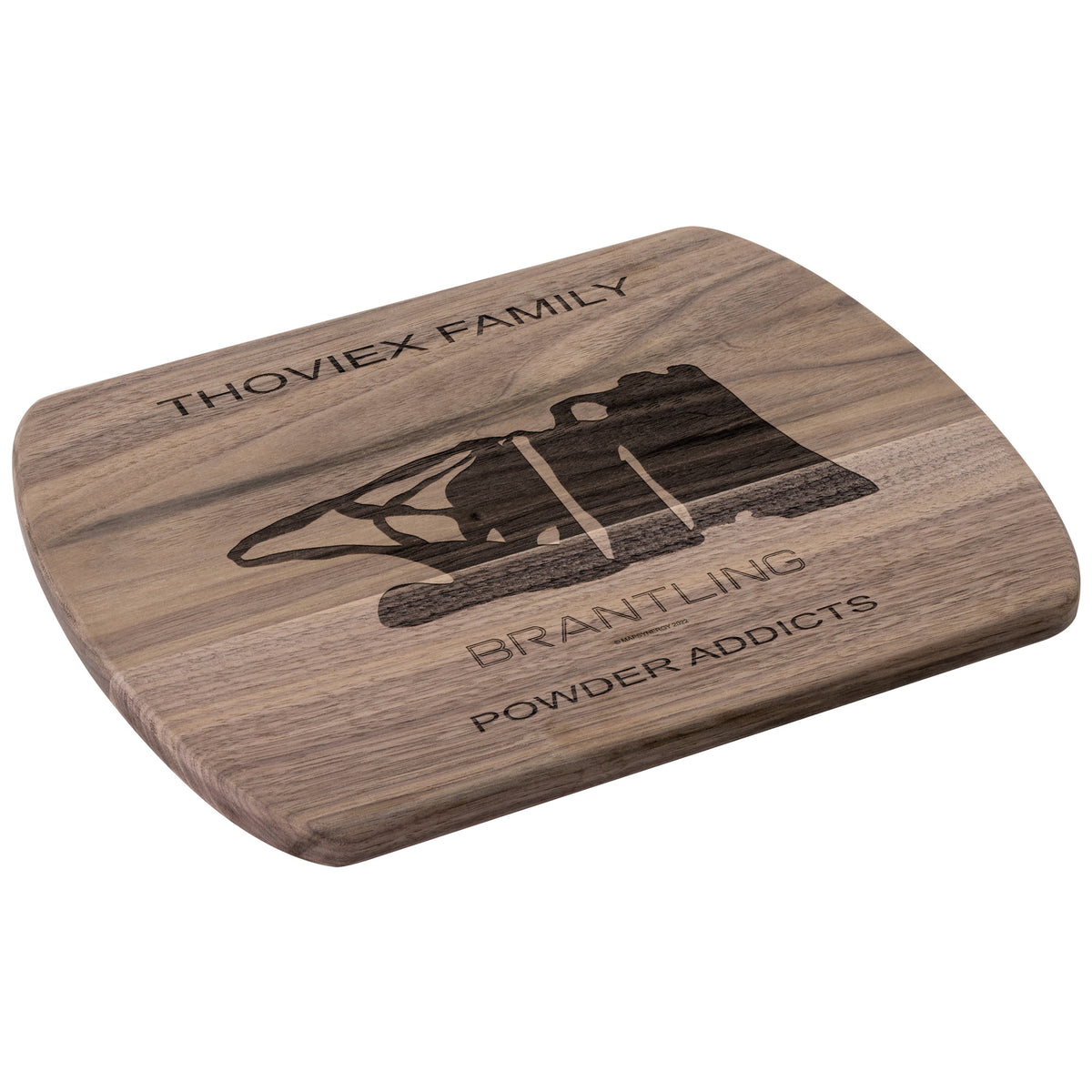 PERSONALIZED BRANTLING , NEW YORK SKI TRAIL MAP CUTTING BOARD