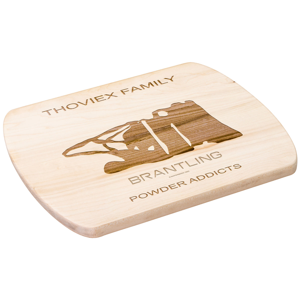 PERSONALIZED BRANTLING , NEW YORK SKI TRAIL MAP CUTTING BOARD