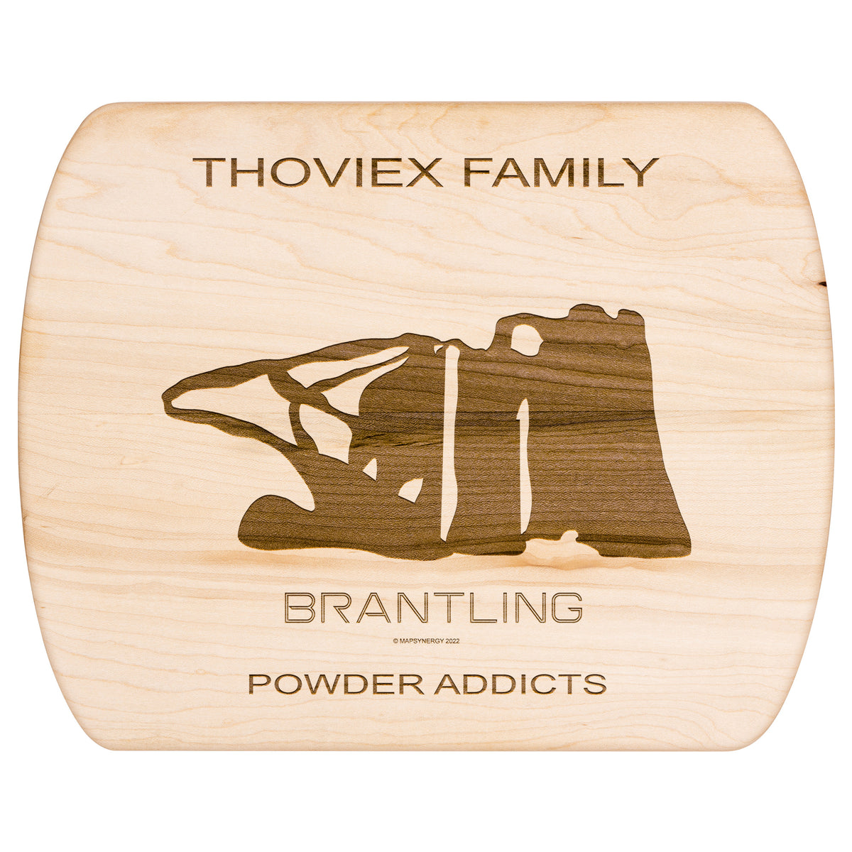 PERSONALIZED BRANTLING , NEW YORK SKI TRAIL MAP CUTTING BOARD