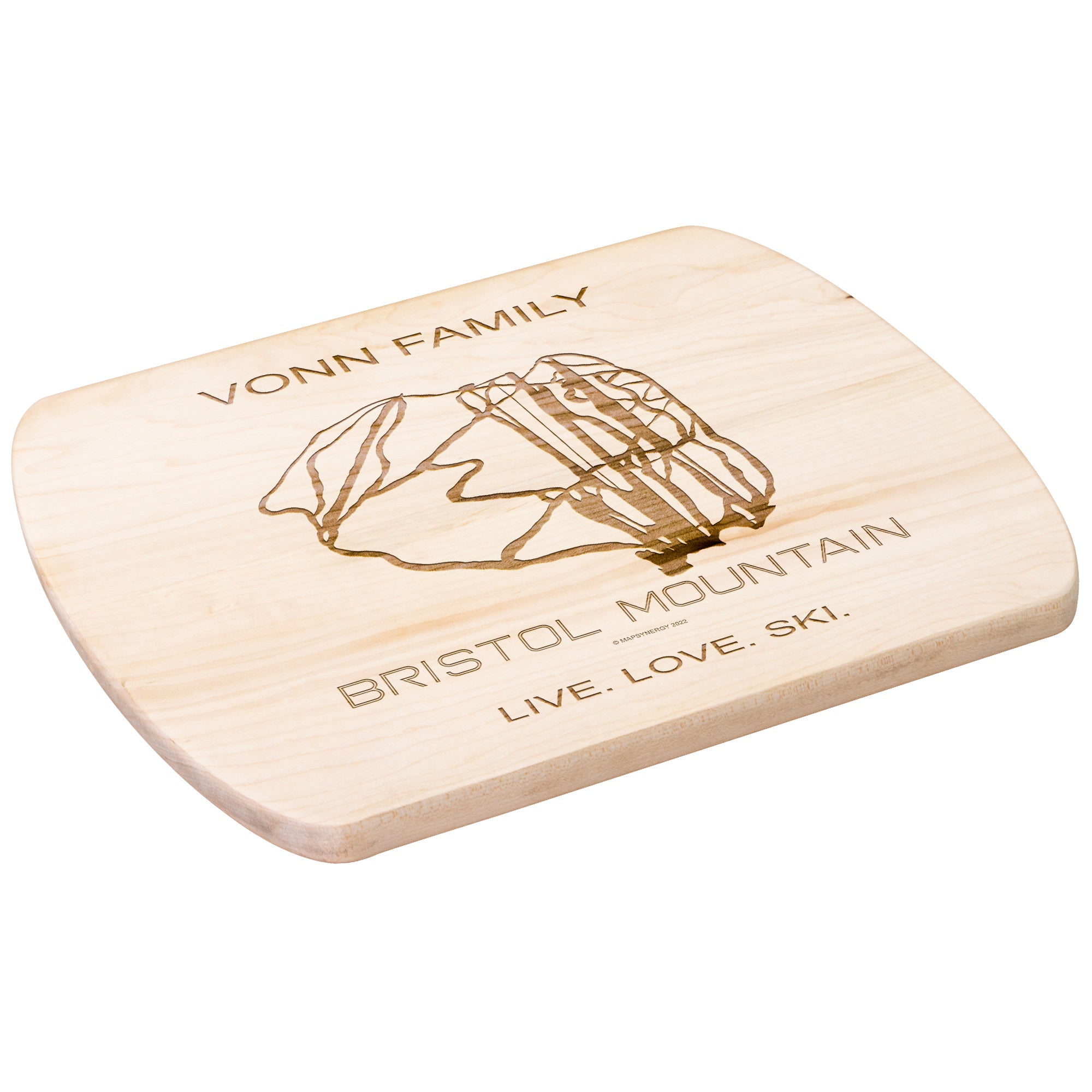 PERSONALIZED BRISTOL MOUNTAIN, NEW YORK SKI TRAIL MAP CUTTING BOARD