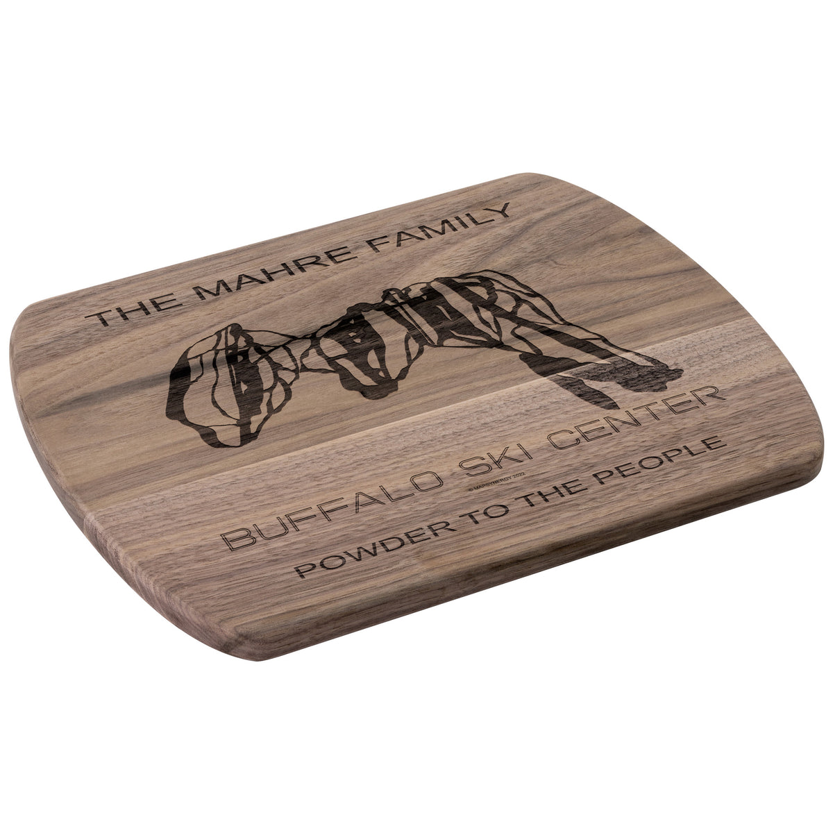 PERSONALIZED BUFFALO SKI CENTER, NEW YORK SKI TRAIL MAP CUTTING BOARD