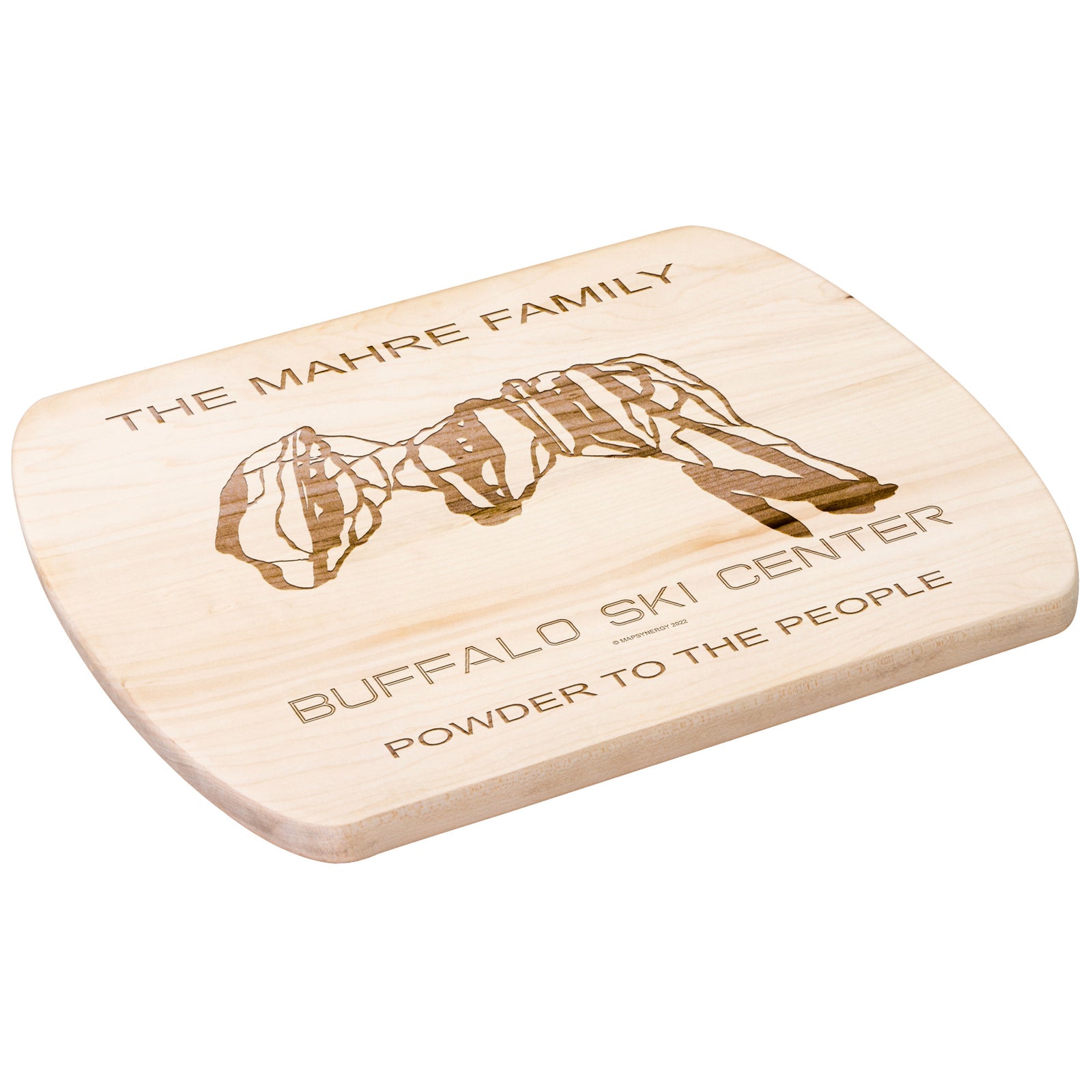 PERSONALIZED BUFFALO SKI CENTER, NEW YORK SKI TRAIL MAP CUTTING BOARD