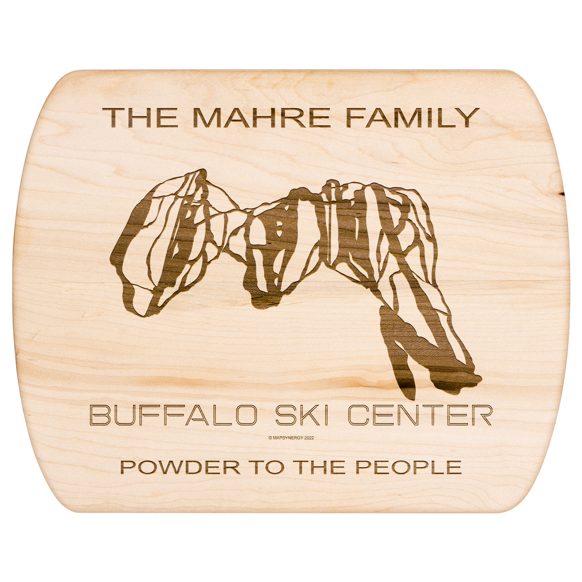 PERSONALIZED BUFFALO SKI CENTER, NEW YORK SKI TRAIL MAP CUTTING BOARD