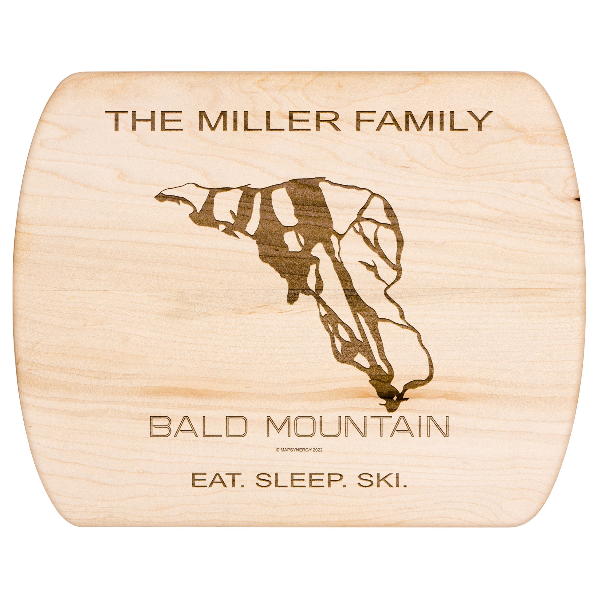 PERSONALIZED Bald Mountain , Idaho SKI TRAIL MAP CUTTING BOARD - Powderaddicts