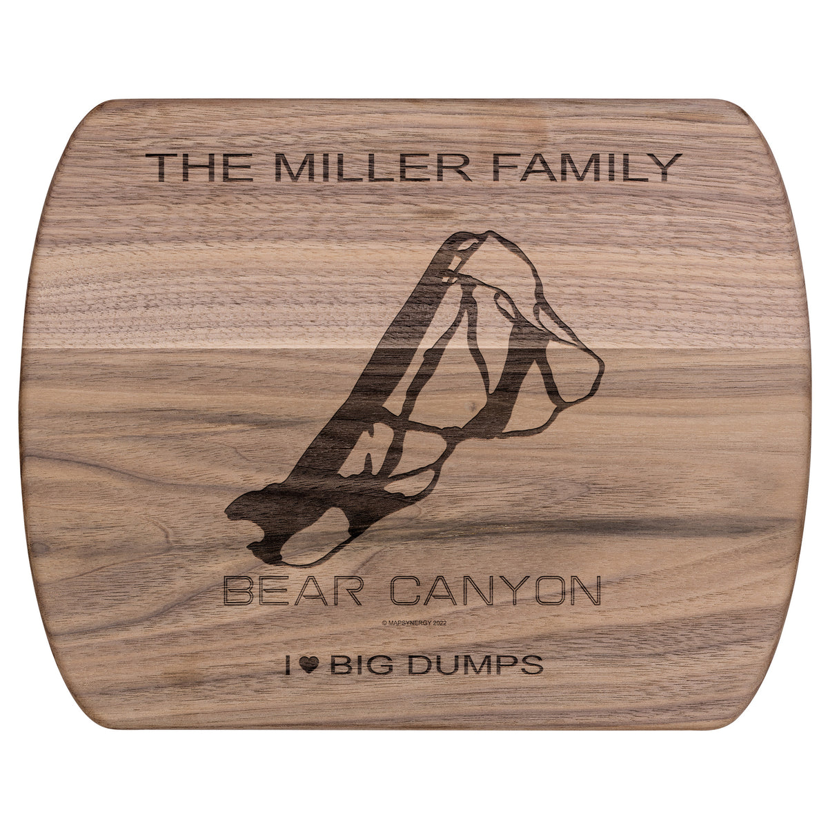 PERSONALIZED Bear Canyon , Montana SKI TRAIL MAP CUTTING BOARD