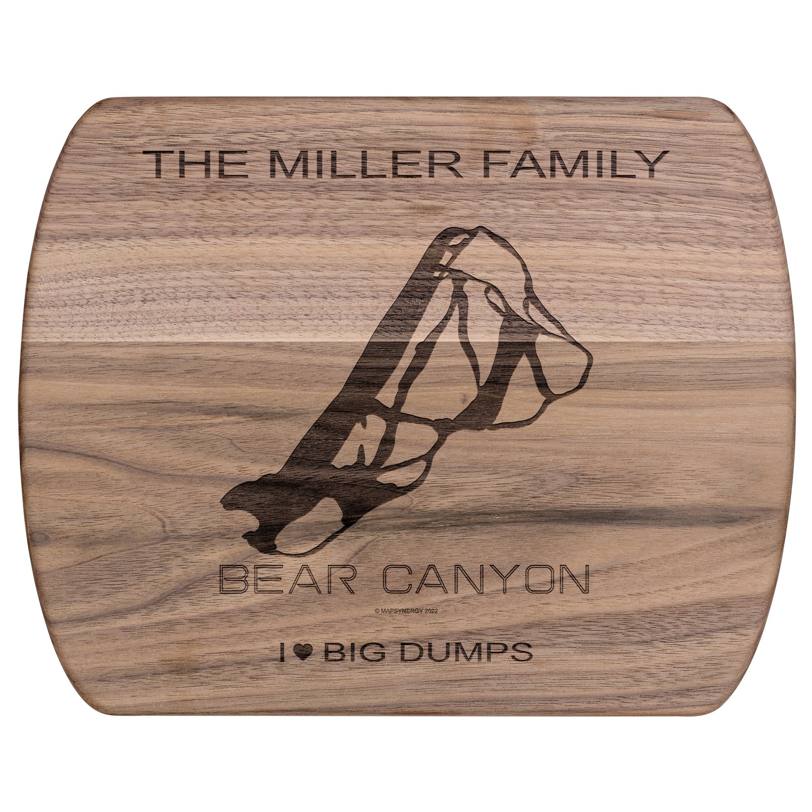 PERSONALIZED Bear Canyon , Montana SKI TRAIL MAP CUTTING BOARD