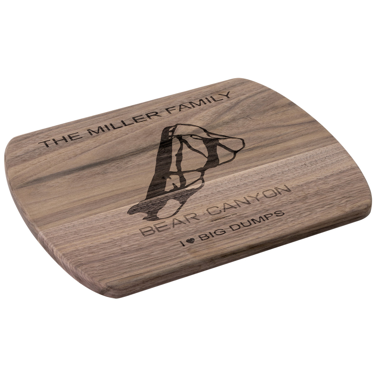 PERSONALIZED Bear Canyon , Montana SKI TRAIL MAP CUTTING BOARD