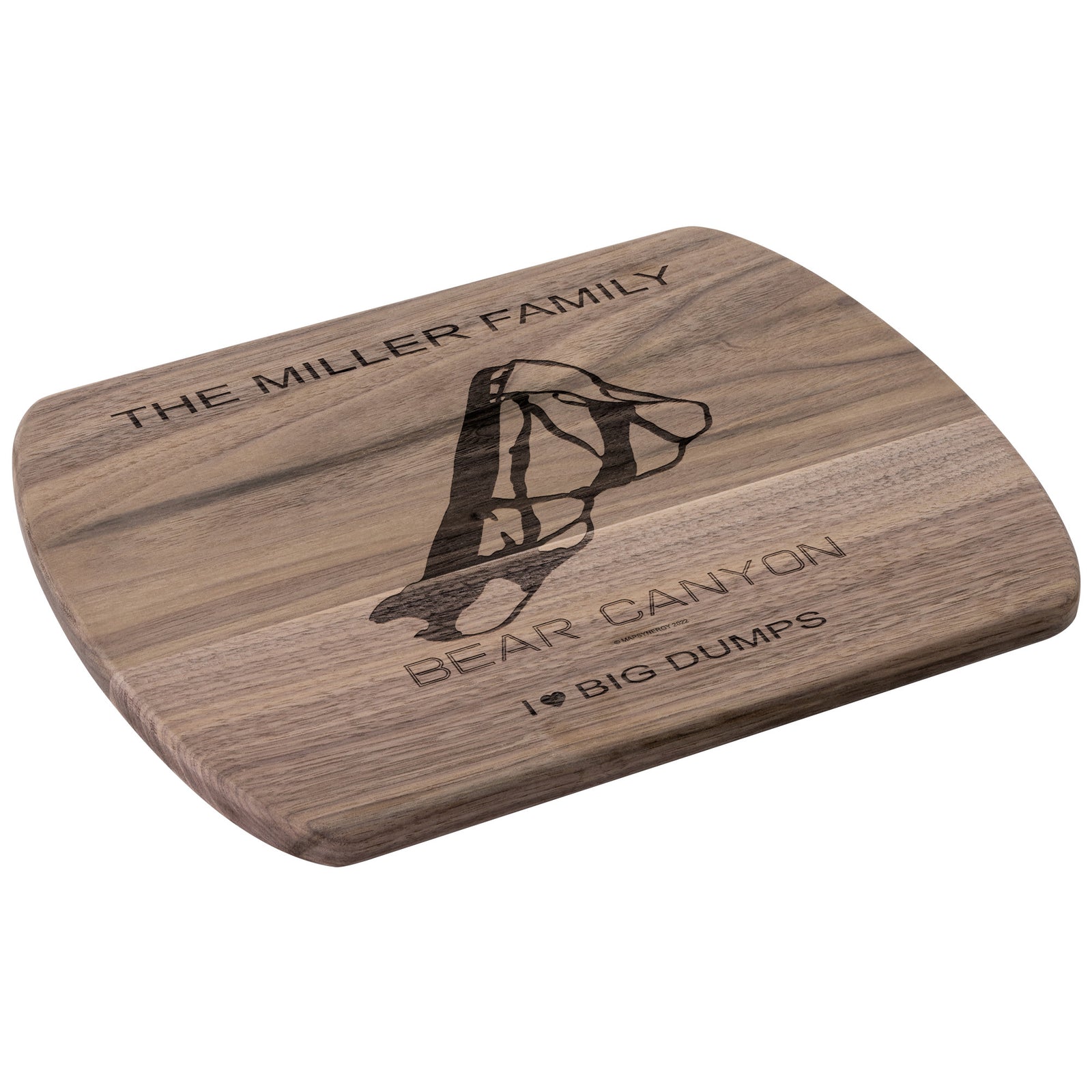 PERSONALIZED Bear Canyon , Montana SKI TRAIL MAP CUTTING BOARD