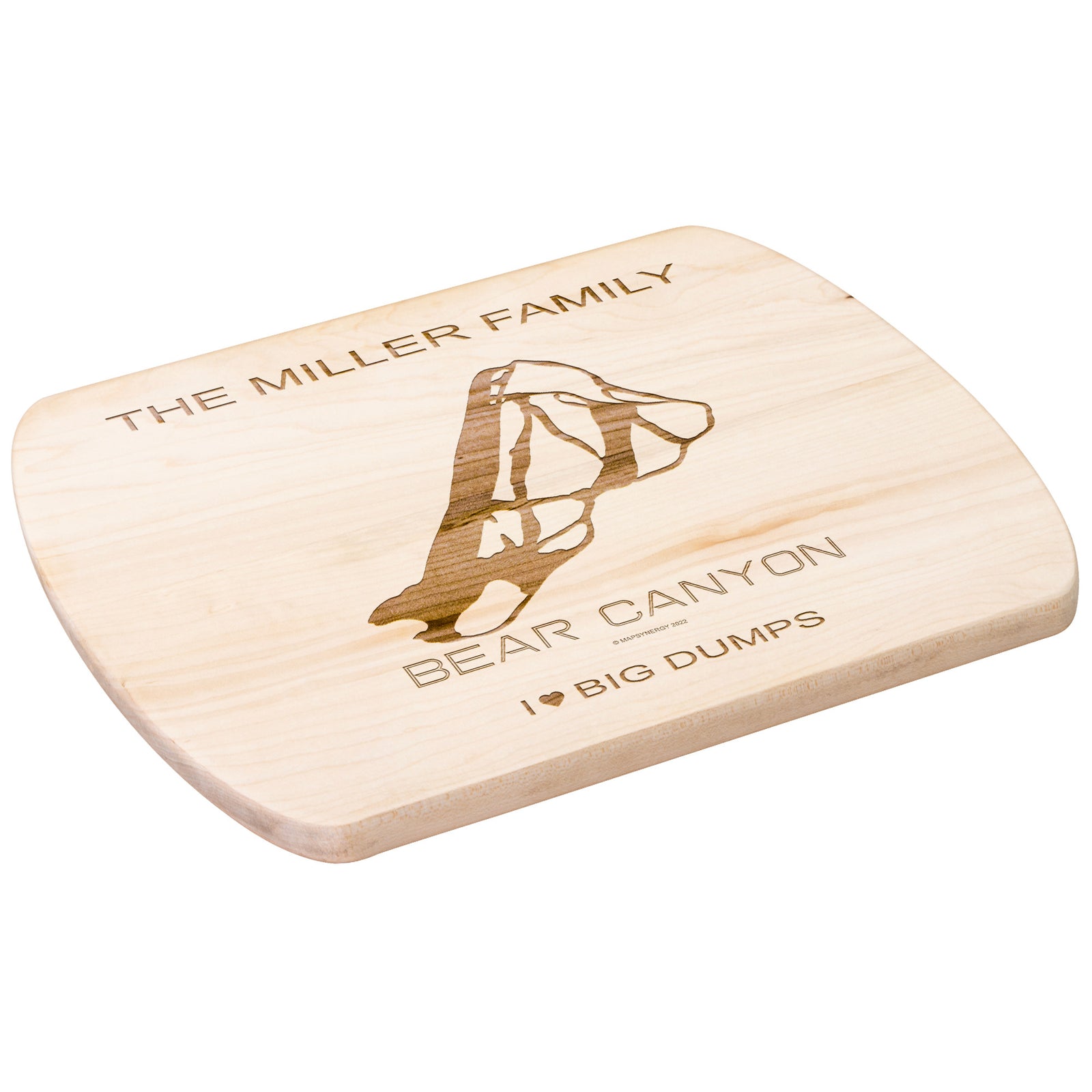 PERSONALIZED Bear Canyon , Montana SKI TRAIL MAP CUTTING BOARD