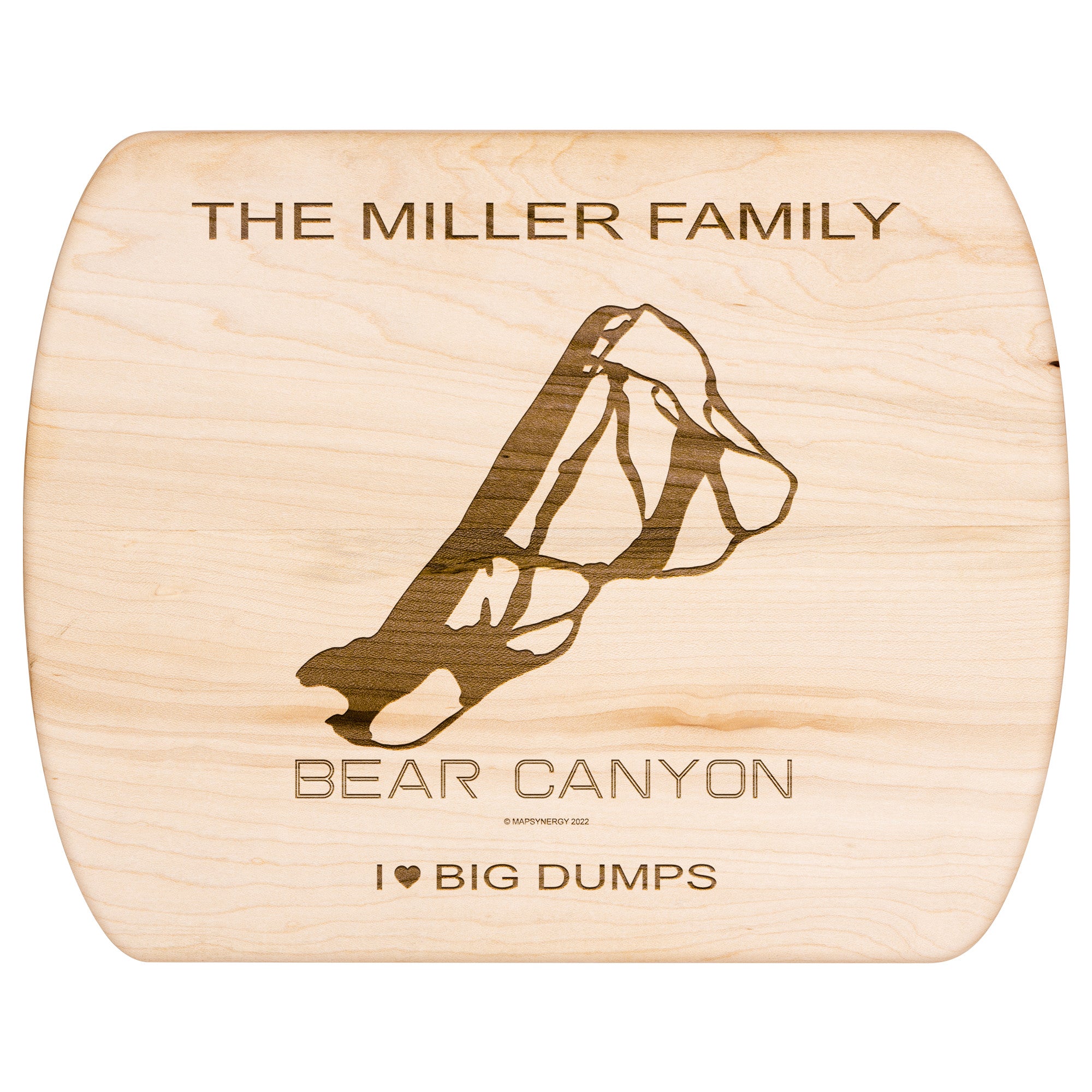 PERSONALIZED Bear Canyon , Montana SKI TRAIL MAP CUTTING BOARD