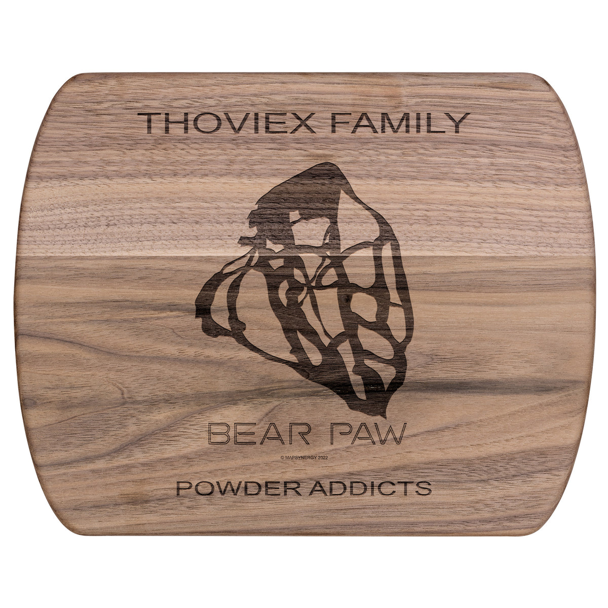 PERSONALIZED Bear Paw , Montana SKI TRAIL MAP CUTTING BOARD