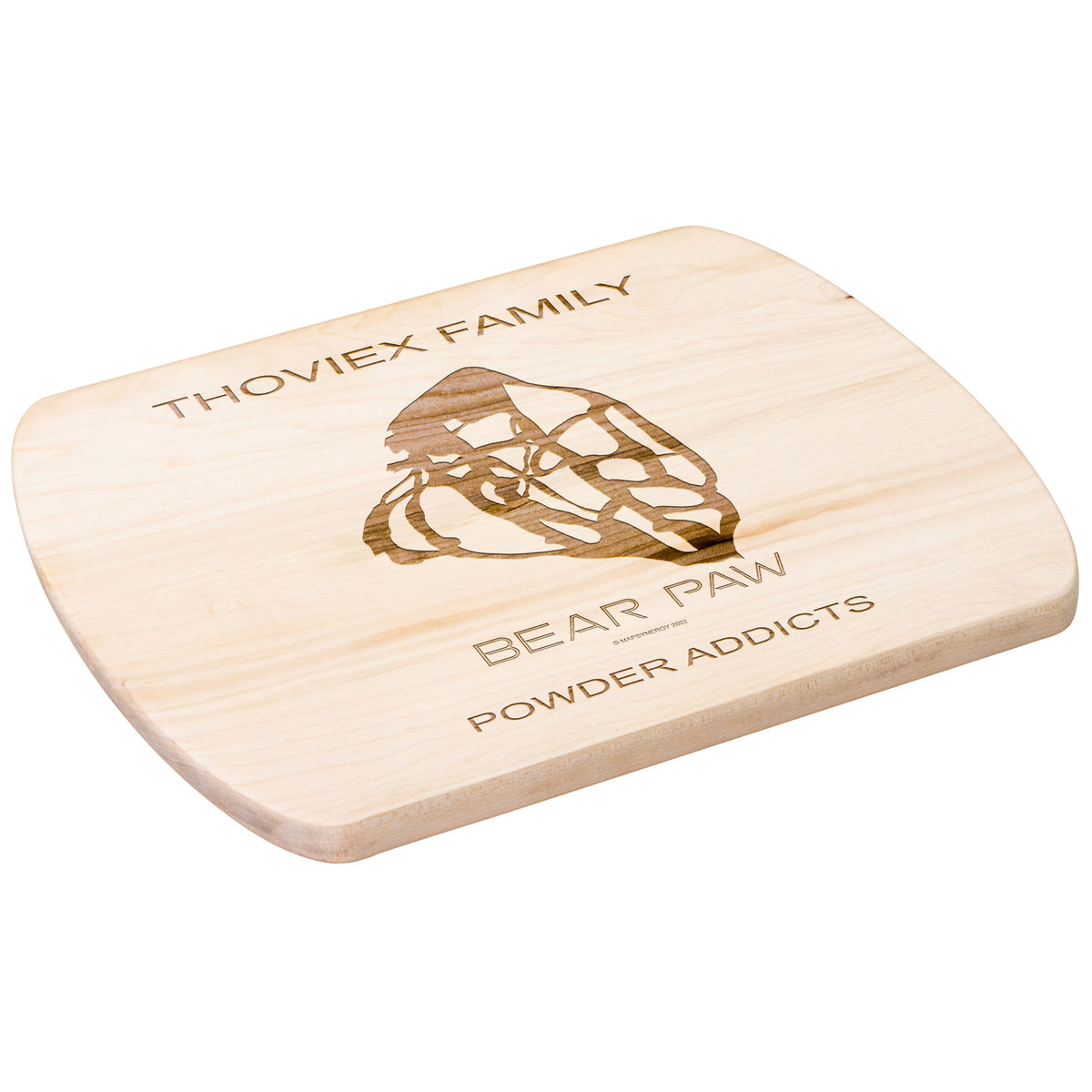 PERSONALIZED Bear Paw , Montana SKI TRAIL MAP CUTTING BOARD