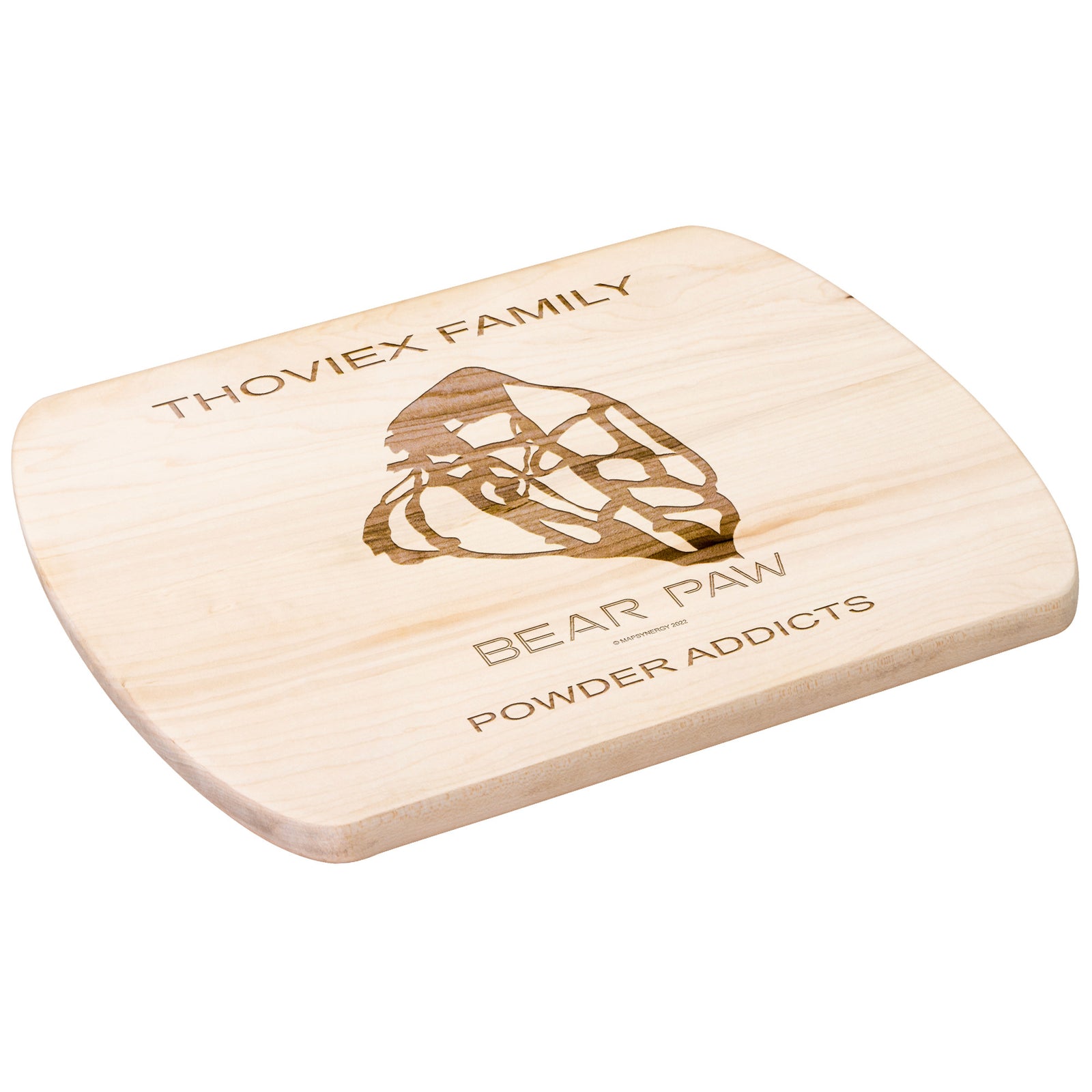 PERSONALIZED Bear Paw , Montana SKI TRAIL MAP CUTTING BOARD