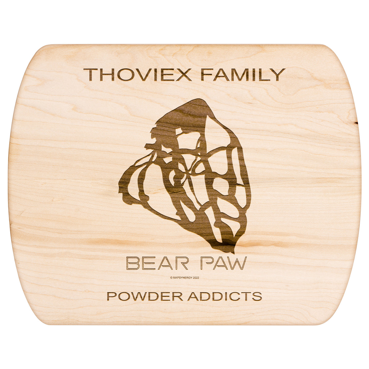 PERSONALIZED Bear Paw , Montana SKI TRAIL MAP CUTTING BOARD