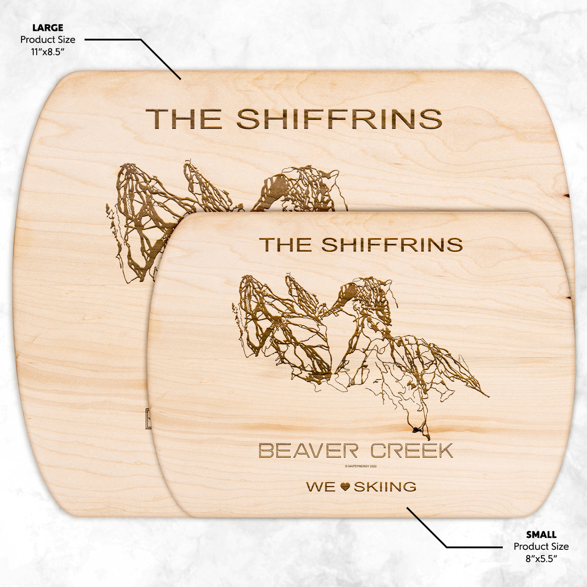 PERSONALIZED Beaver Creek ,Colorado SKI TRAIL MAP CUTTING BOARD