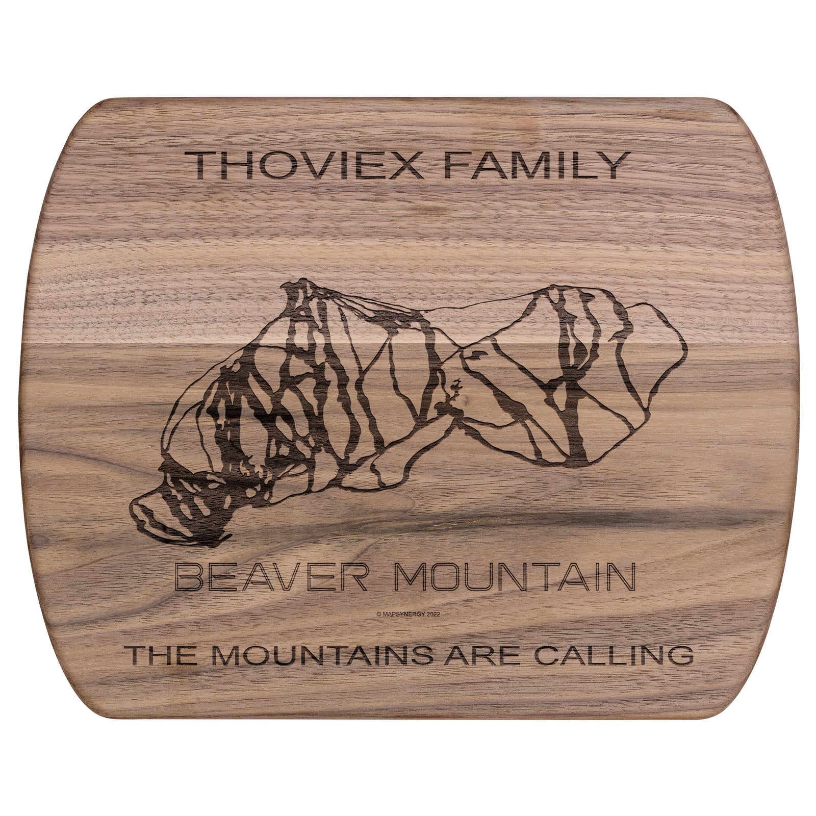 PERSONALIZED Beaver Mountain, Utah SKI TRAIL MAP CUTTING BOARD