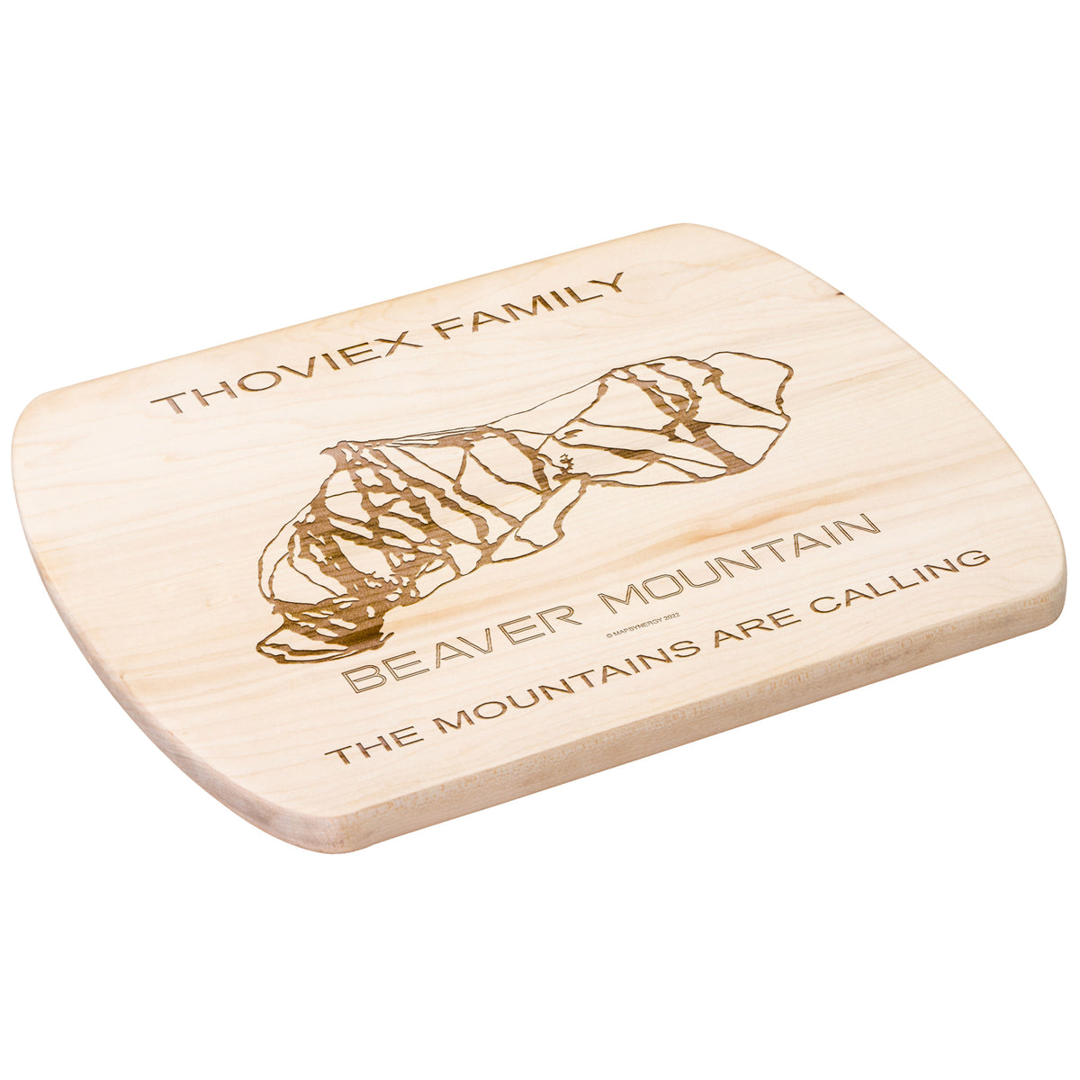 PERSONALIZED Beaver Mountain, Utah SKI TRAIL MAP CUTTING BOARD