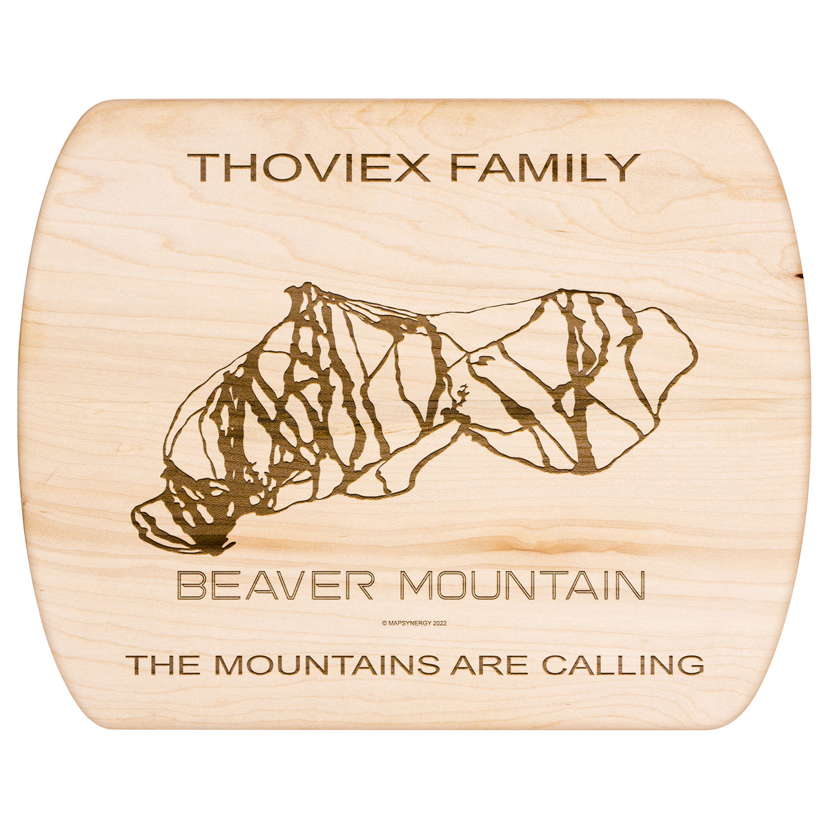 PERSONALIZED Beaver Mountain, Utah SKI TRAIL MAP CUTTING BOARD