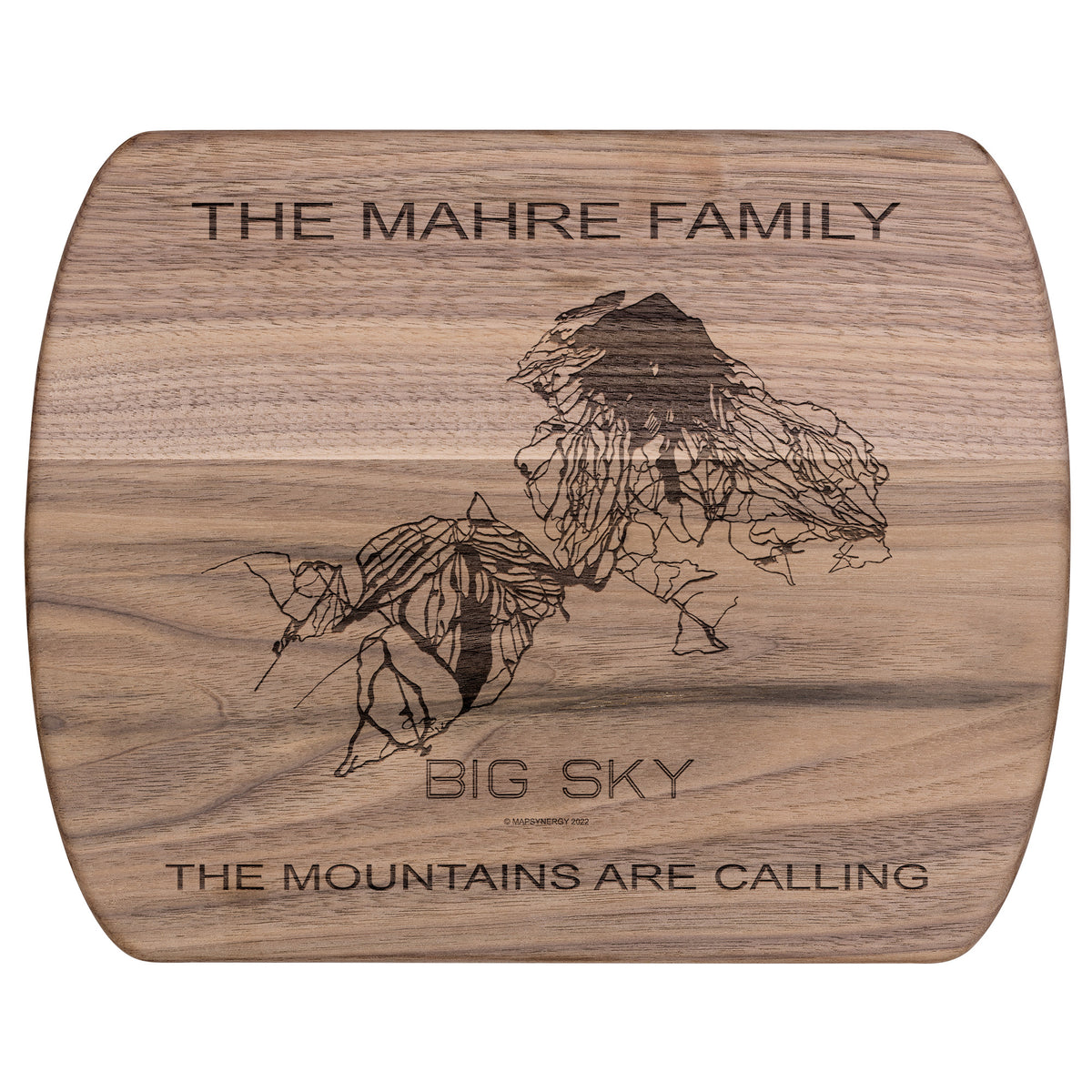 PERSONALIZED Big Sky , Montana SKI TRAIL MAP CUTTING BOARD