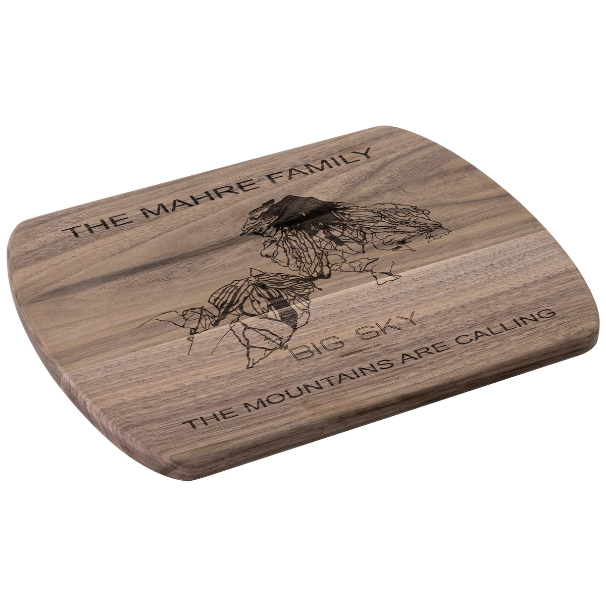 PERSONALIZED Big Sky , Montana SKI TRAIL MAP CUTTING BOARD