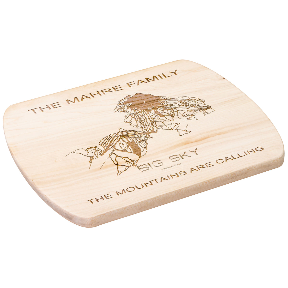 PERSONALIZED Big Sky , Montana SKI TRAIL MAP CUTTING BOARD