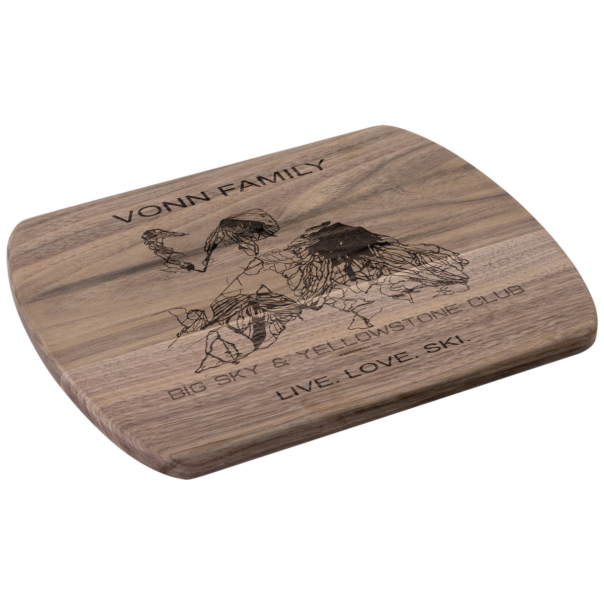 PERSONALIZED Big Sky &amp; Yellowstone Club , Montana SKI TRAIL MAP CUTTING BOARD