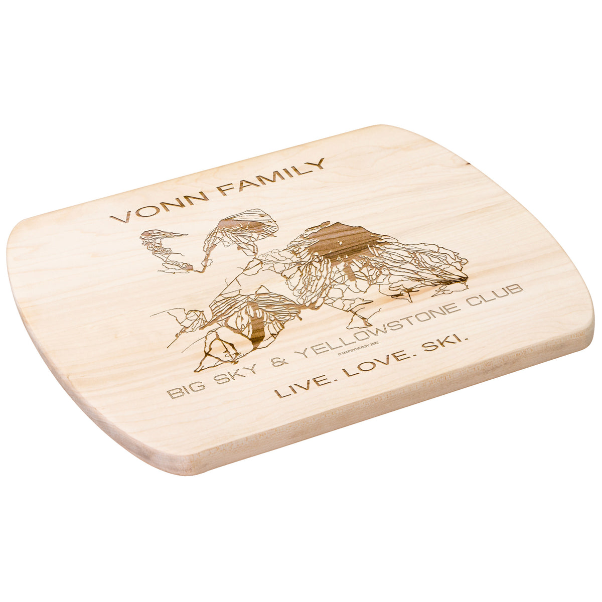 PERSONALIZED Big Sky &amp; Yellowstone Club , Montana SKI TRAIL MAP CUTTING BOARD