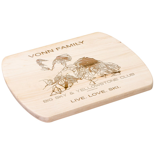PERSONALIZED Big Sky & Yellowstone Club , Montana SKI TRAIL MAP CUTTING BOARD