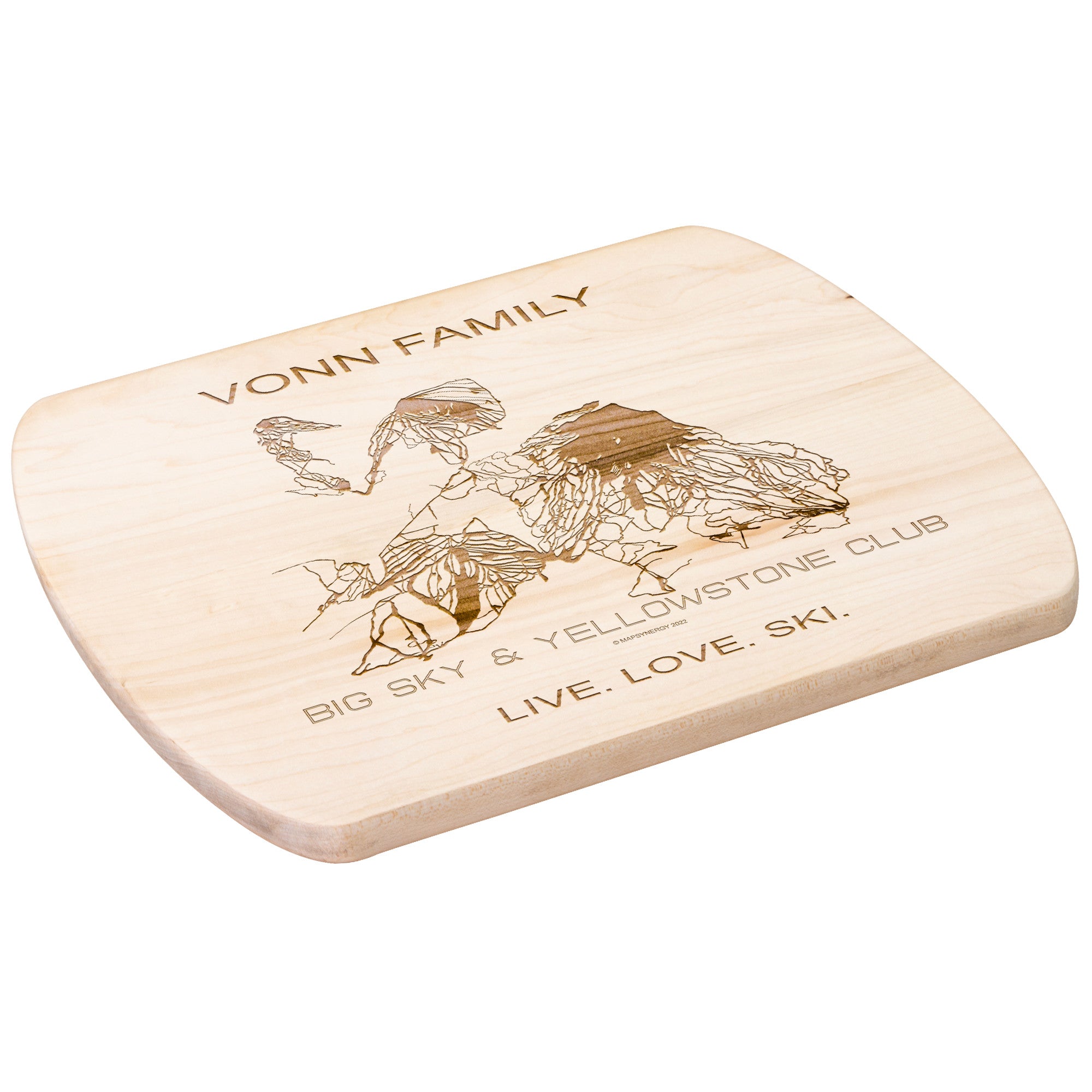 PERSONALIZED Big Sky & Yellowstone Club , Montana SKI TRAIL MAP CUTTING BOARD