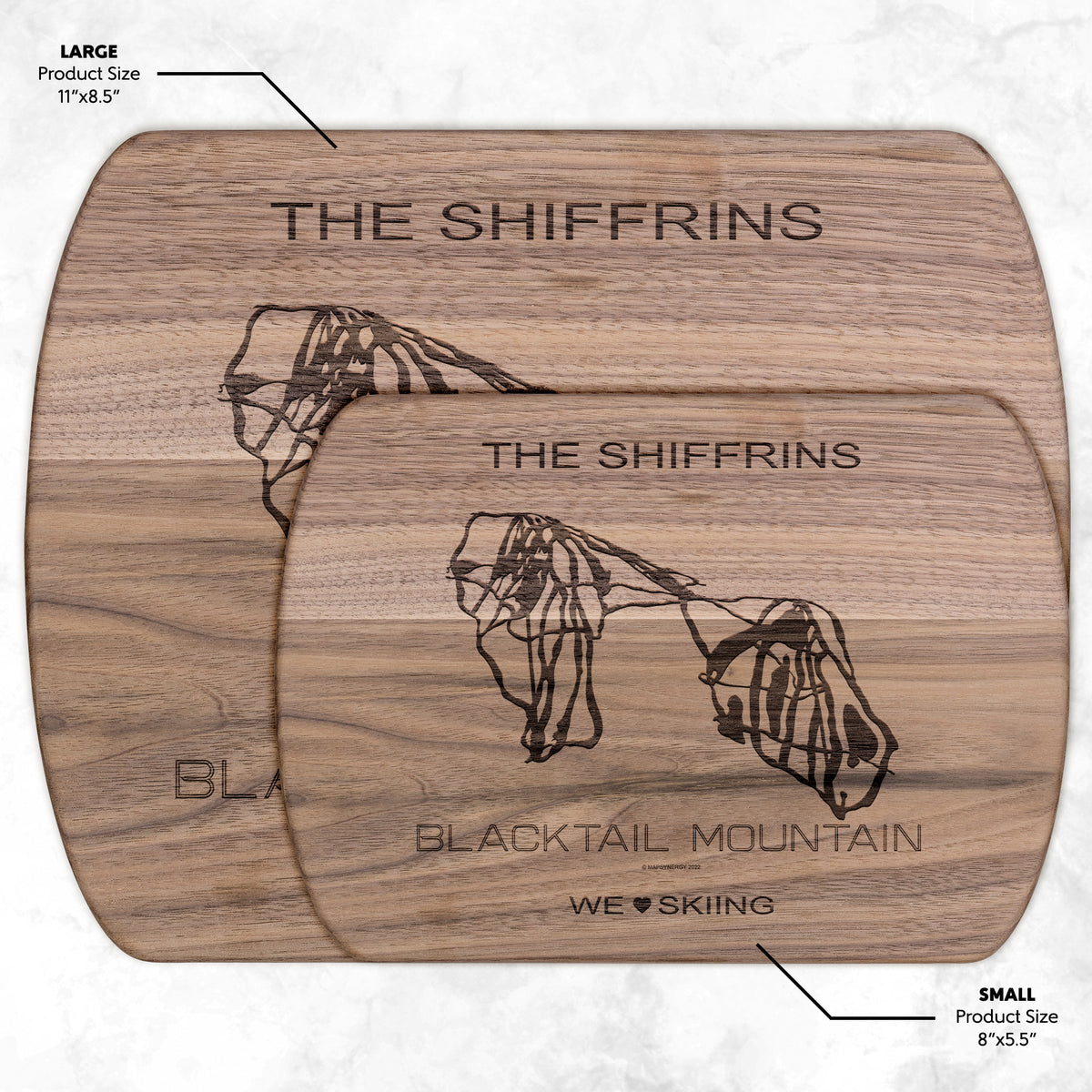 PERSONALIZED Blacktail Mountain , Montana SKI TRAIL MAP CUTTING BOARD