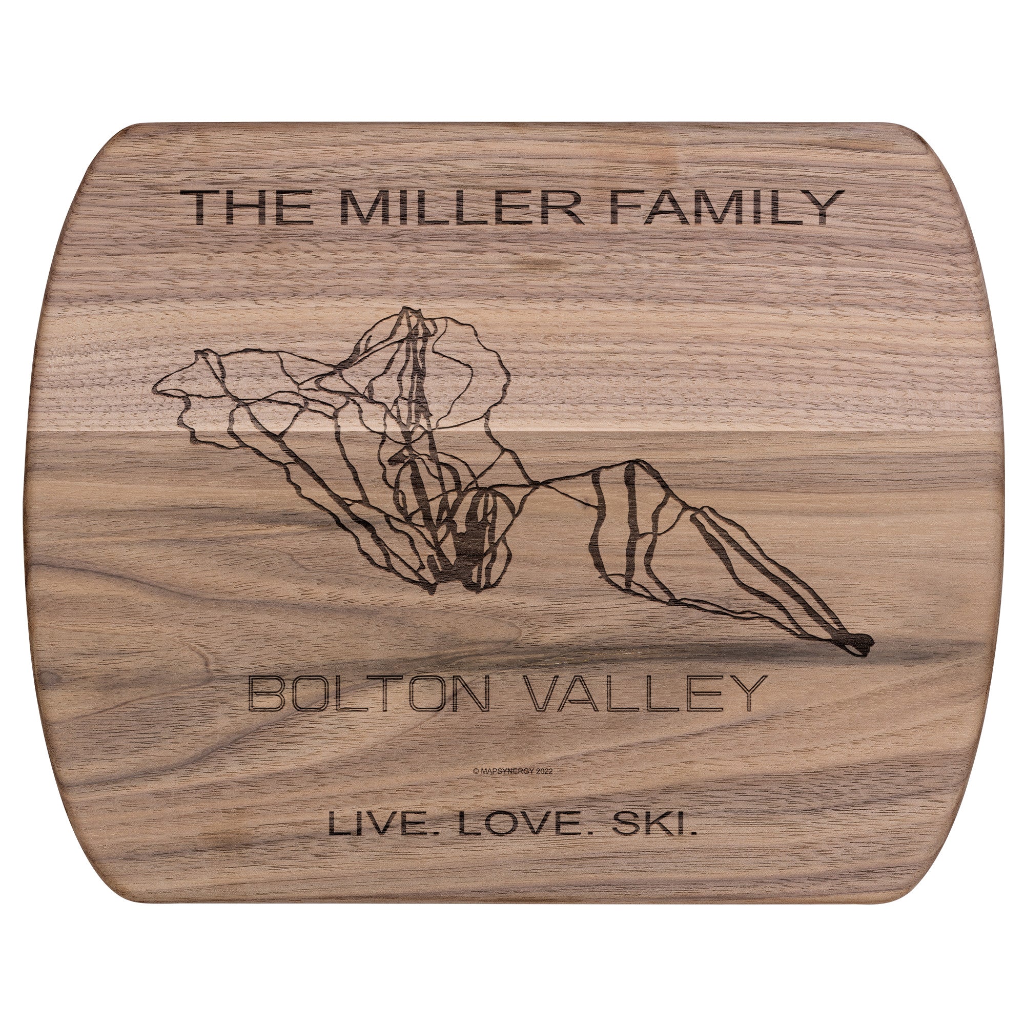 PERSONALIZED BoltonValley , Vermont  SKI TRAIL MAP CUTTING BOARD