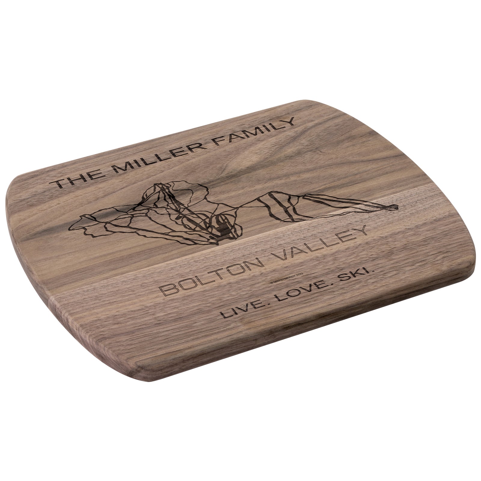 PERSONALIZED BoltonValley , Vermont  SKI TRAIL MAP CUTTING BOARD