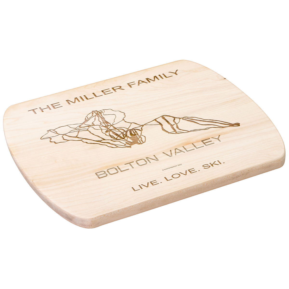 PERSONALIZED BoltonValley , Vermont  SKI TRAIL MAP CUTTING BOARD