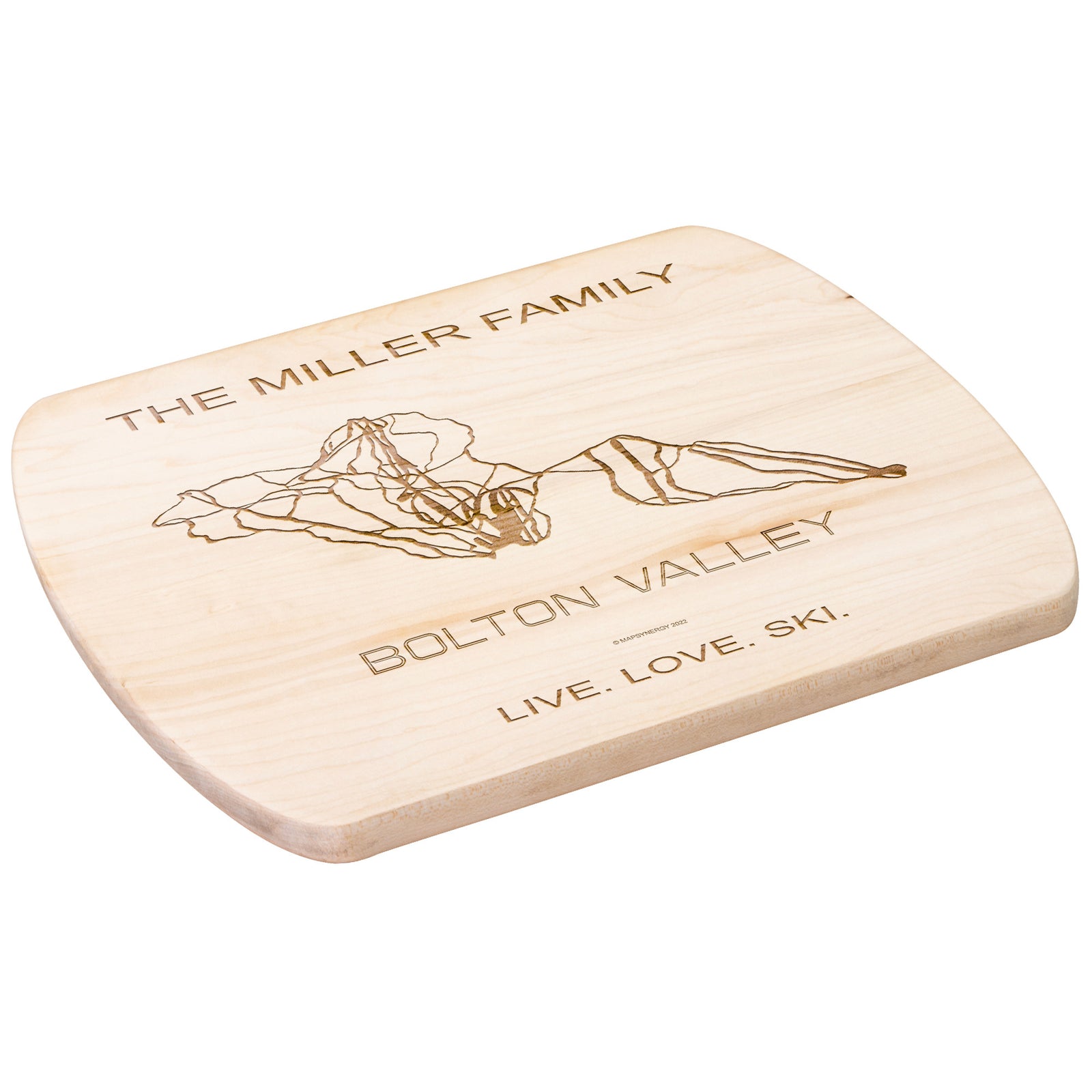 PERSONALIZED BoltonValley , Vermont  SKI TRAIL MAP CUTTING BOARD