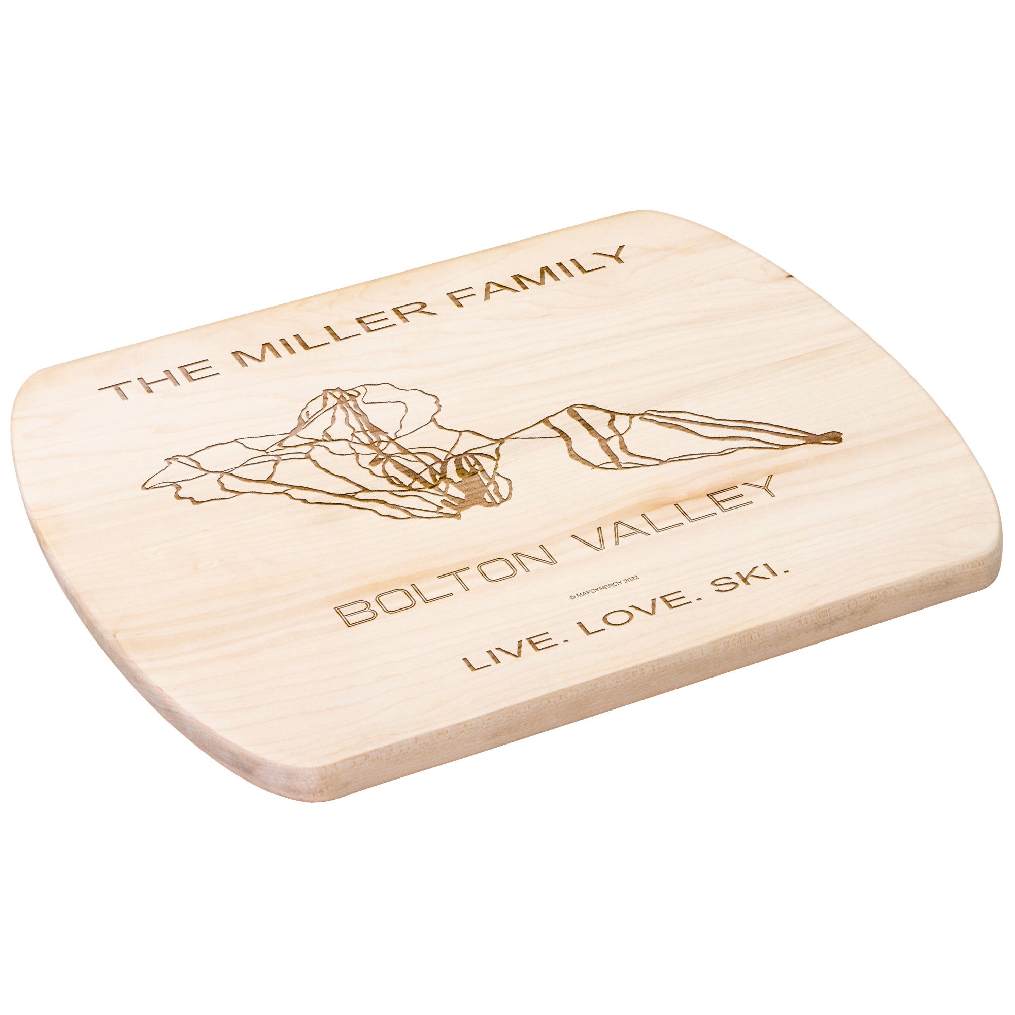 PERSONALIZED BoltonValley , Vermont  SKI TRAIL MAP CUTTING BOARD